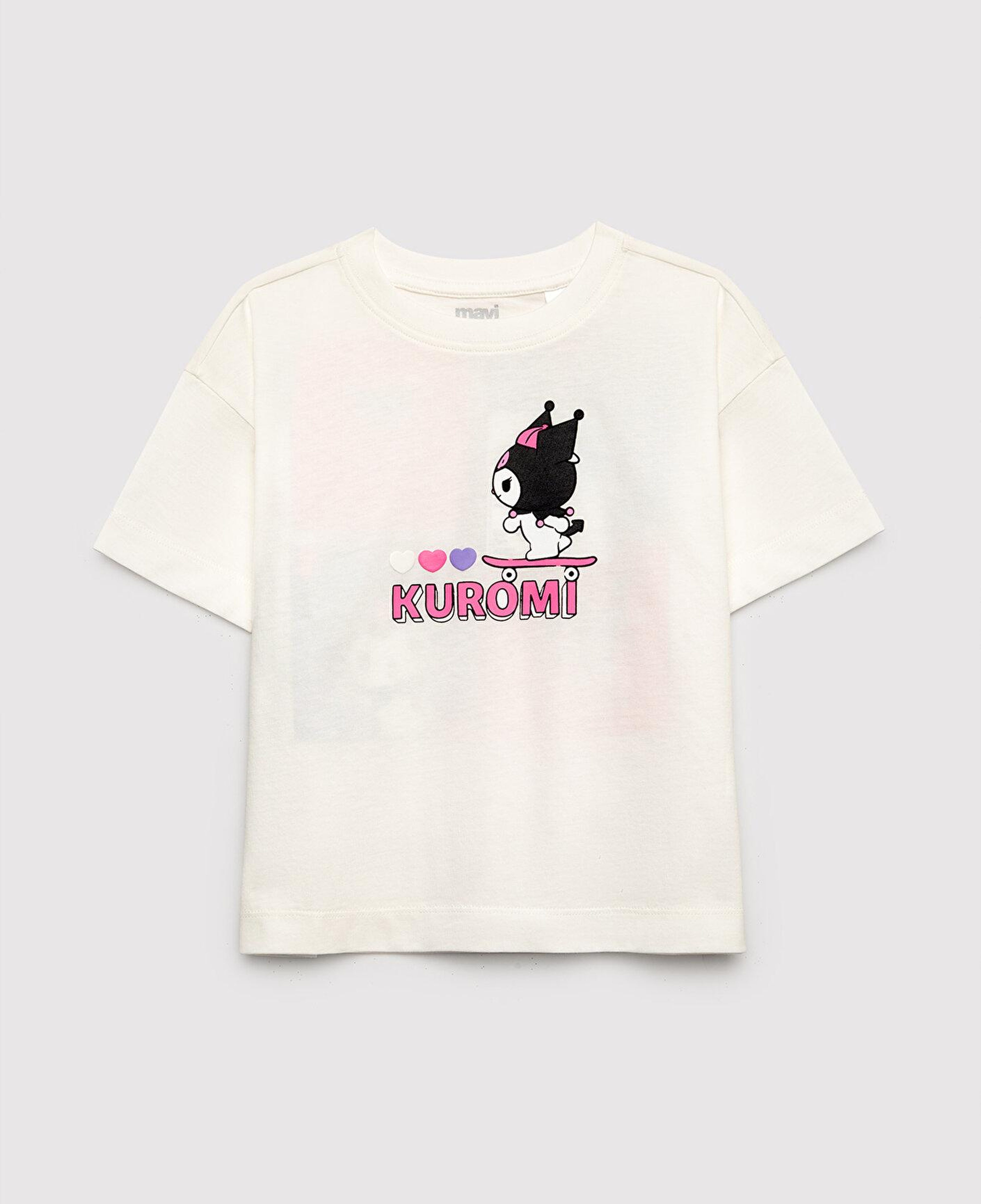 Mavi Kuromi Baskılı Ekru Tişört Loose Fit / Bol Rahat Kesim 7610456-70057