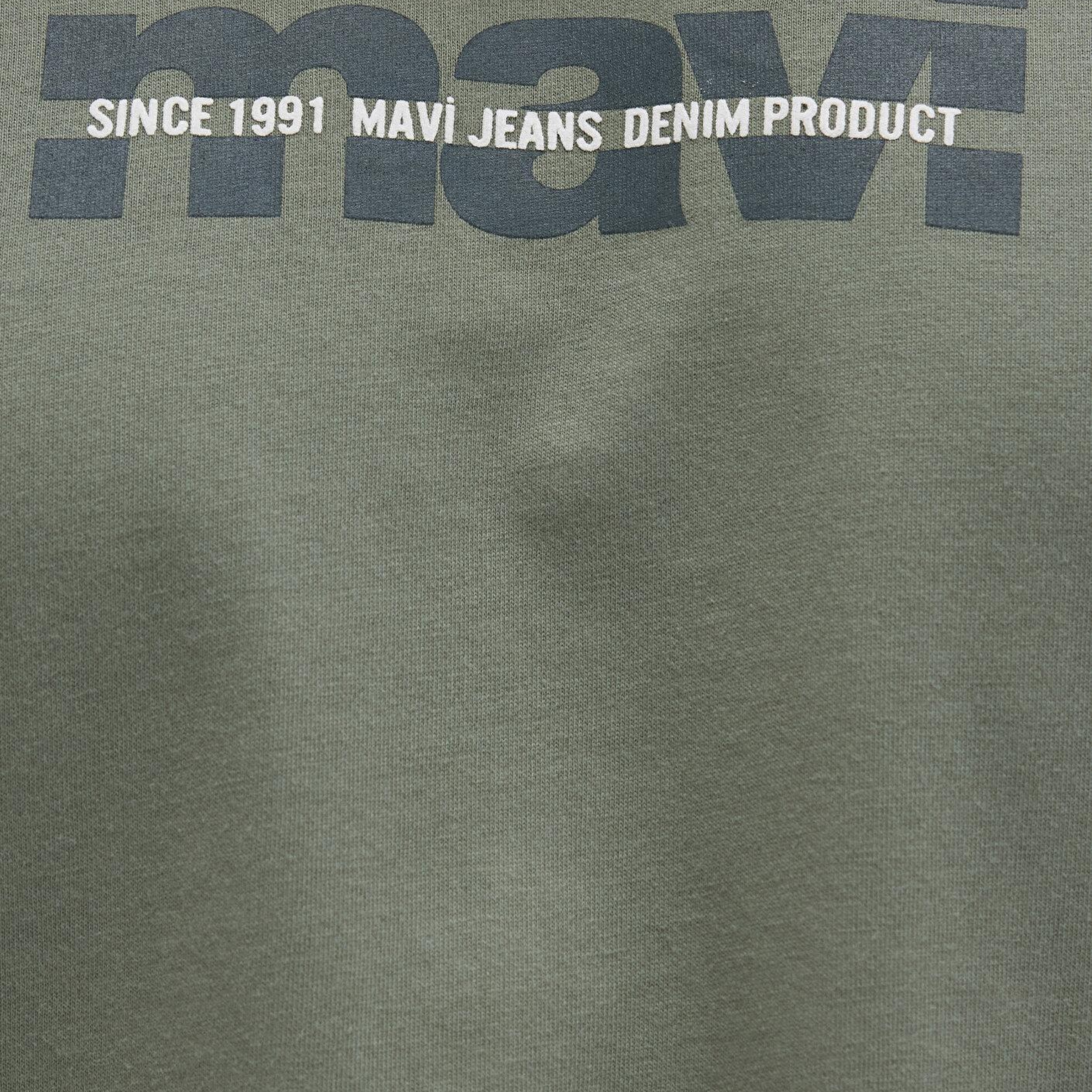 Mavi Mavi Logo Baskılı Haki Tişört Regular Fit / Normal Kesim 0610943-80692