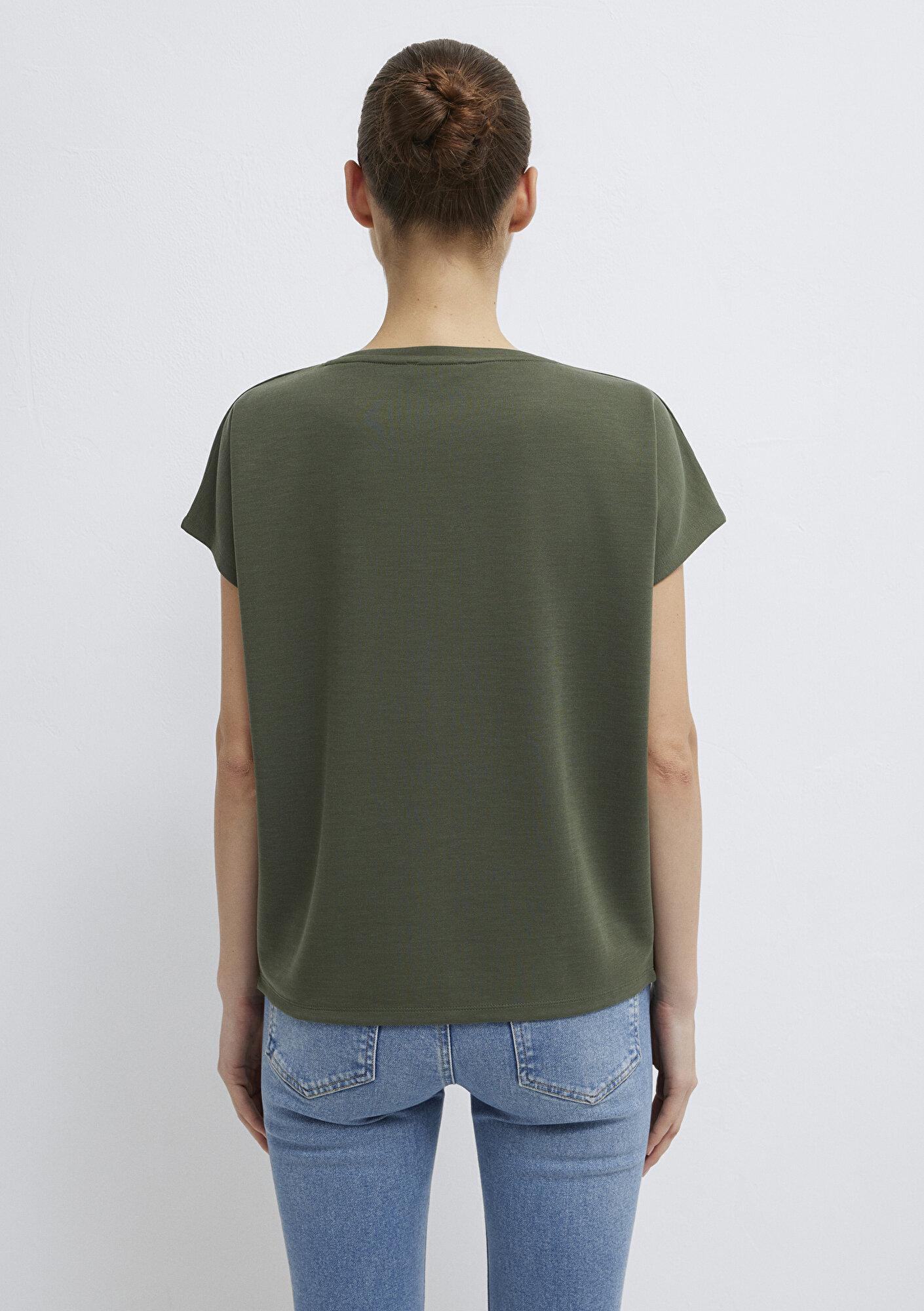 Mavi Soft-Premium Yeşil (TENCEL™) Liyosel Karışımlı Basic Tişört Loose Fit / Bol Rahat Kesim 167245-71551