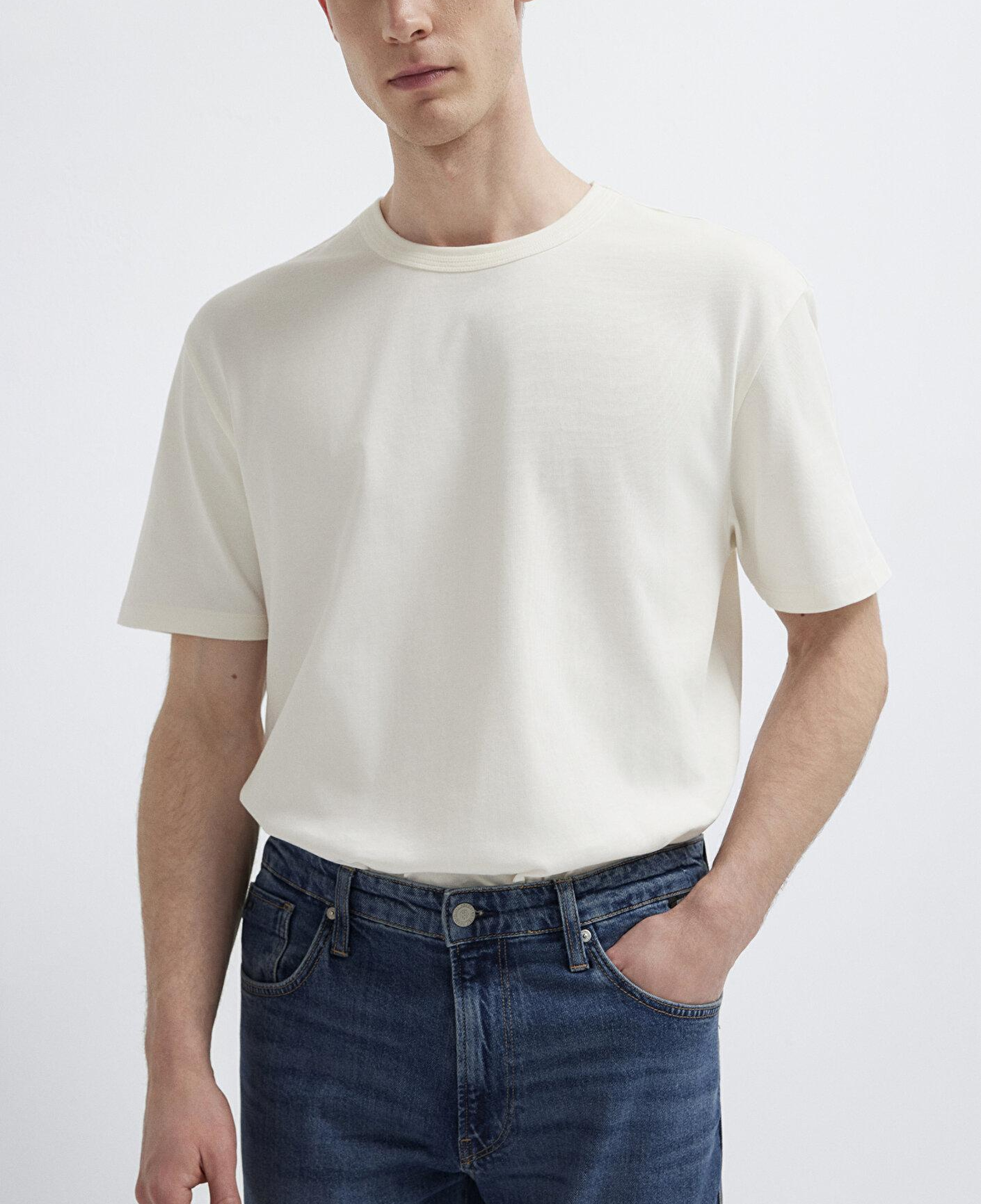 Mavi Ekru Tişört Loose Fit / Bol Rahat Kesim 0613624-70057