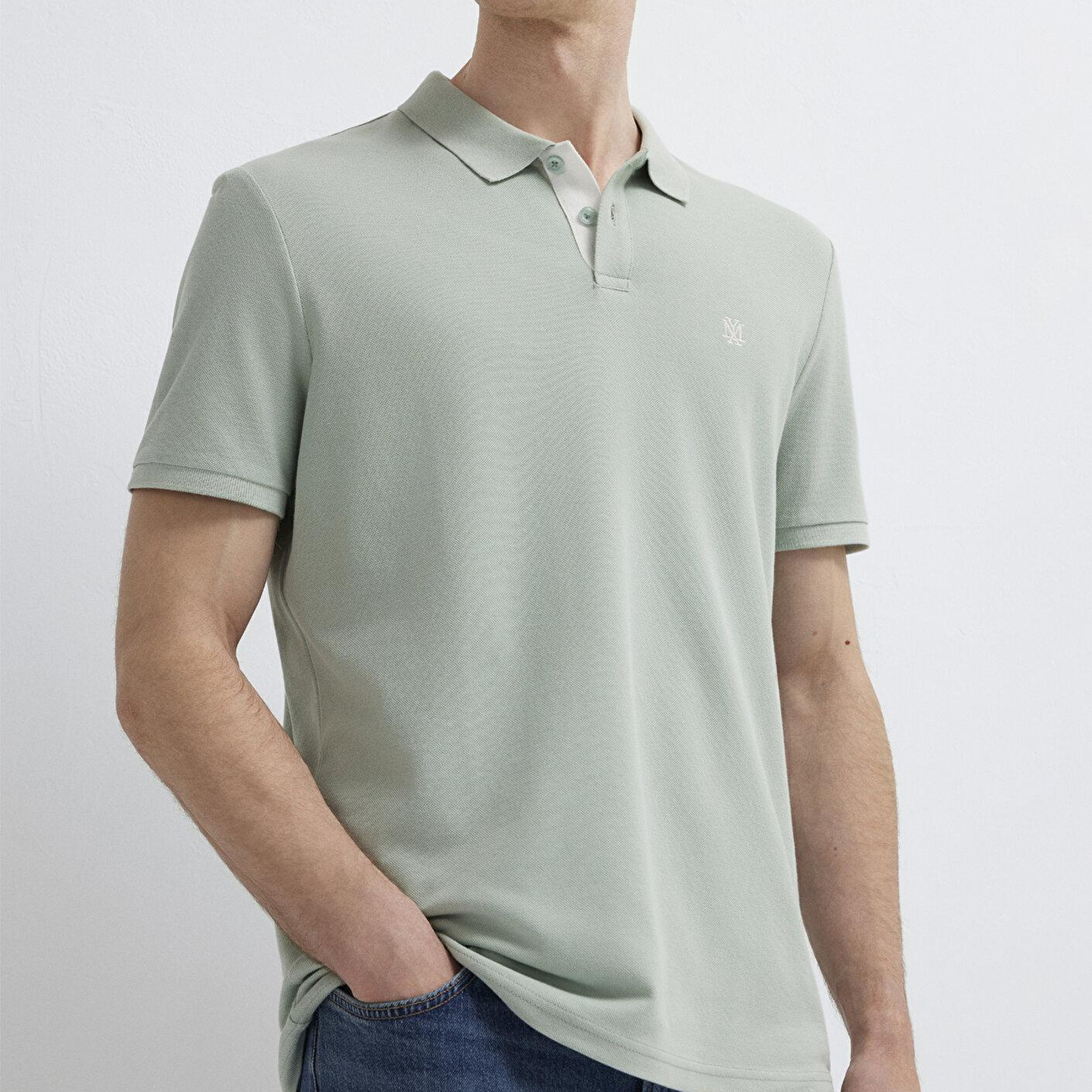 Mavi Yeşil Polo Tişört Regular Fit / Normal Kesim 0613287-71464