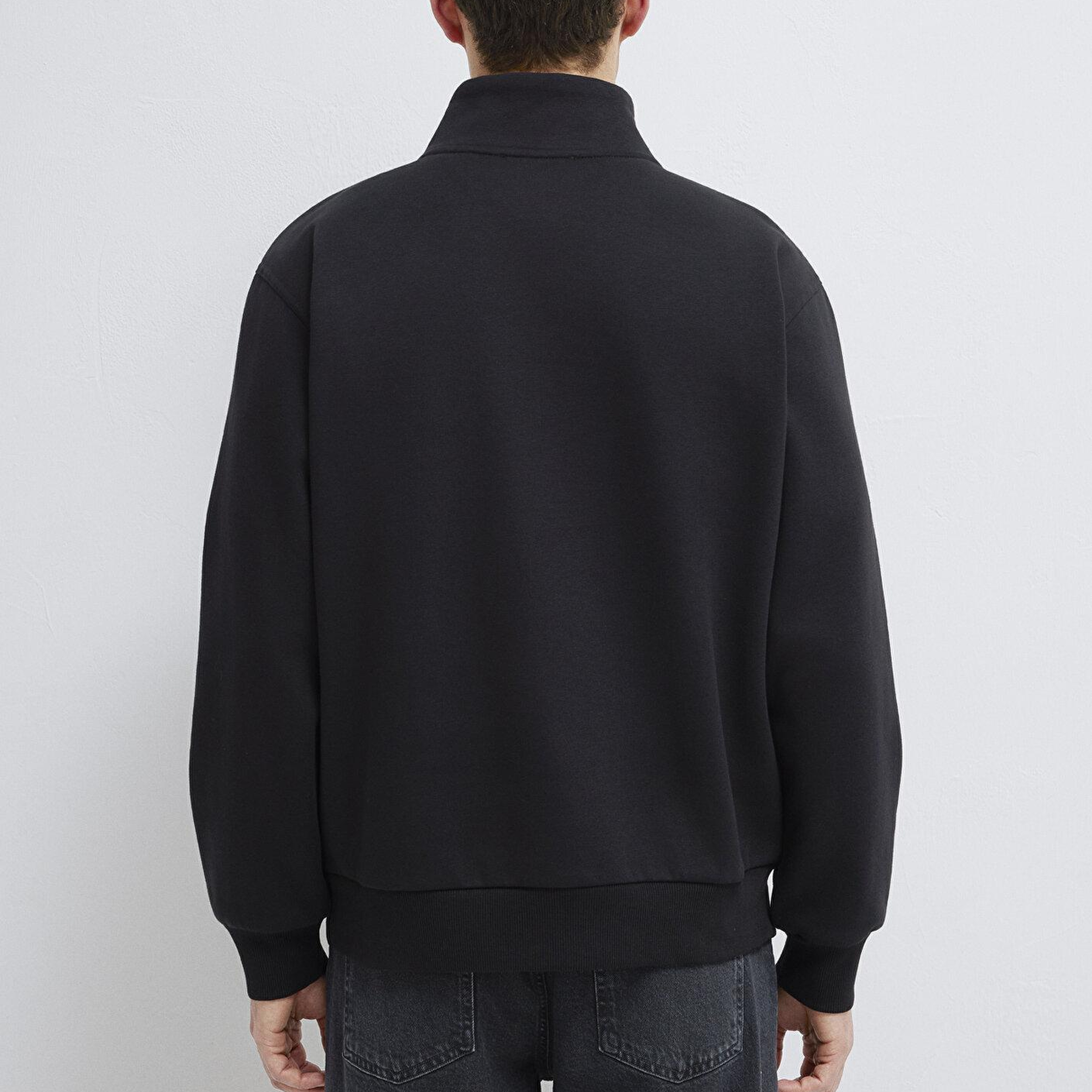 Mavi Yarı Fermuarlı Siyah Basic Sweatshirt 0S10278-900
