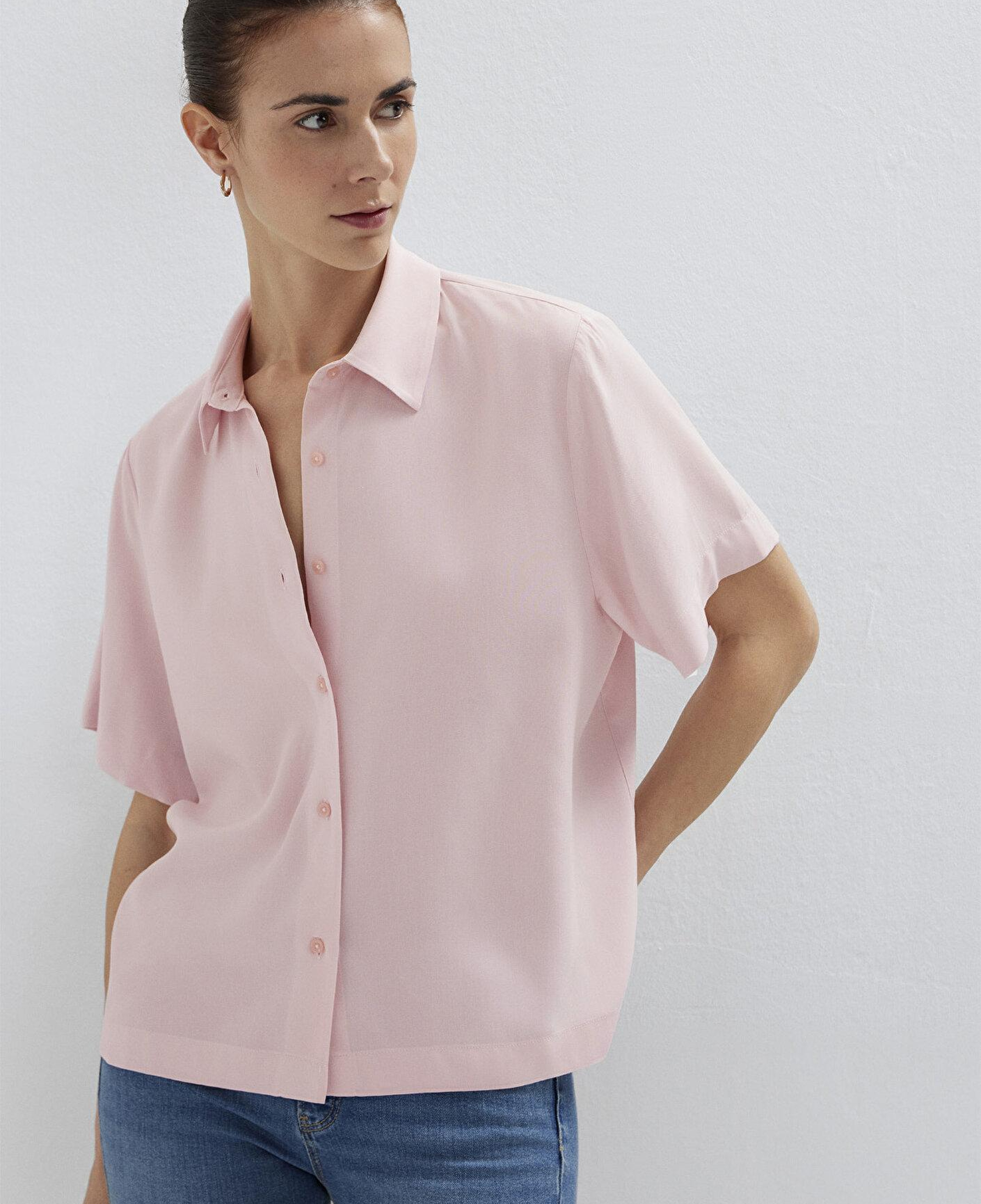 Mavi Pembe Gömlek Loose Fit / Bol Rahat Kesim 1211613-87110