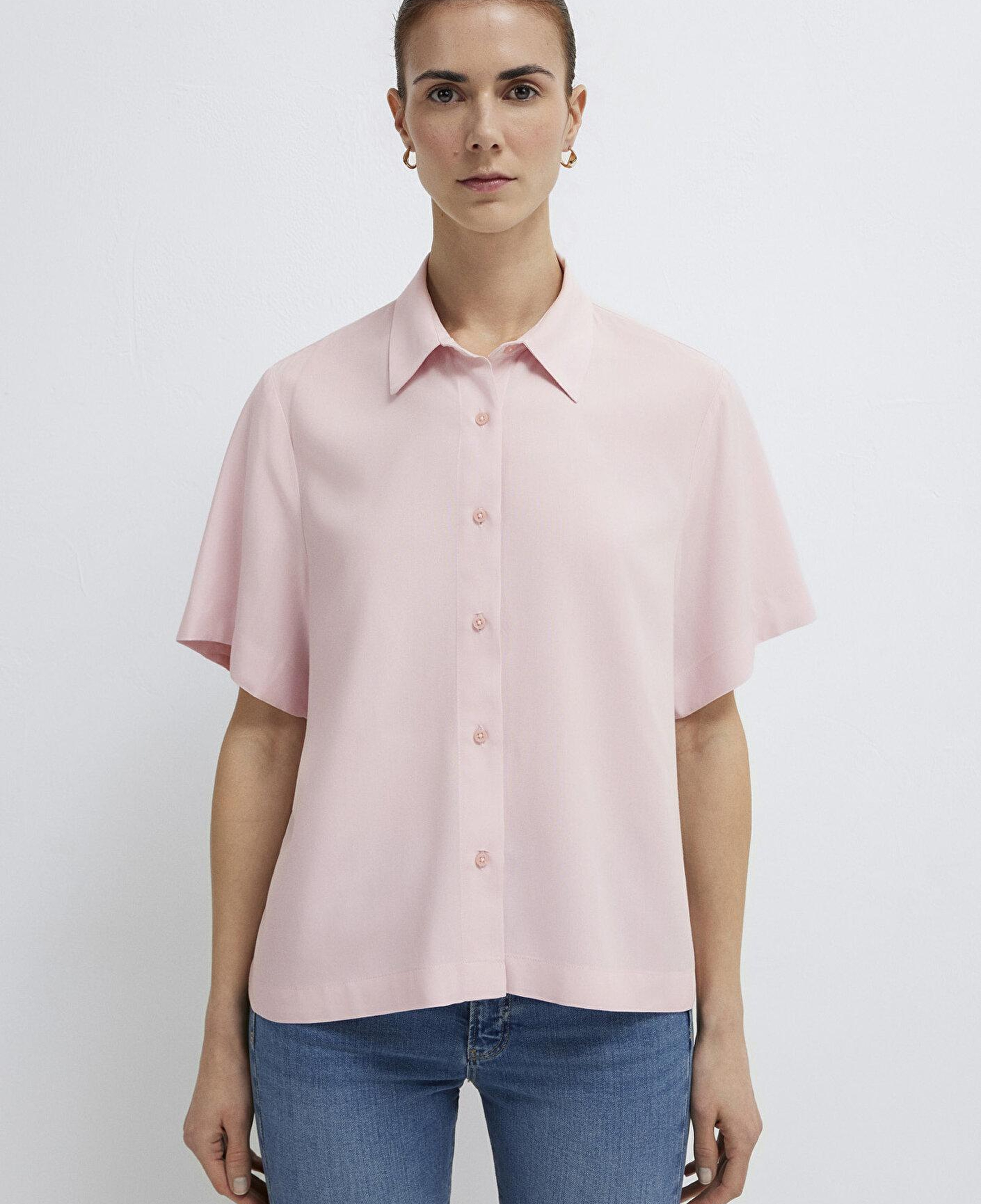 Mavi Pembe Gömlek Loose Fit / Bol Rahat Kesim 1211613-87110