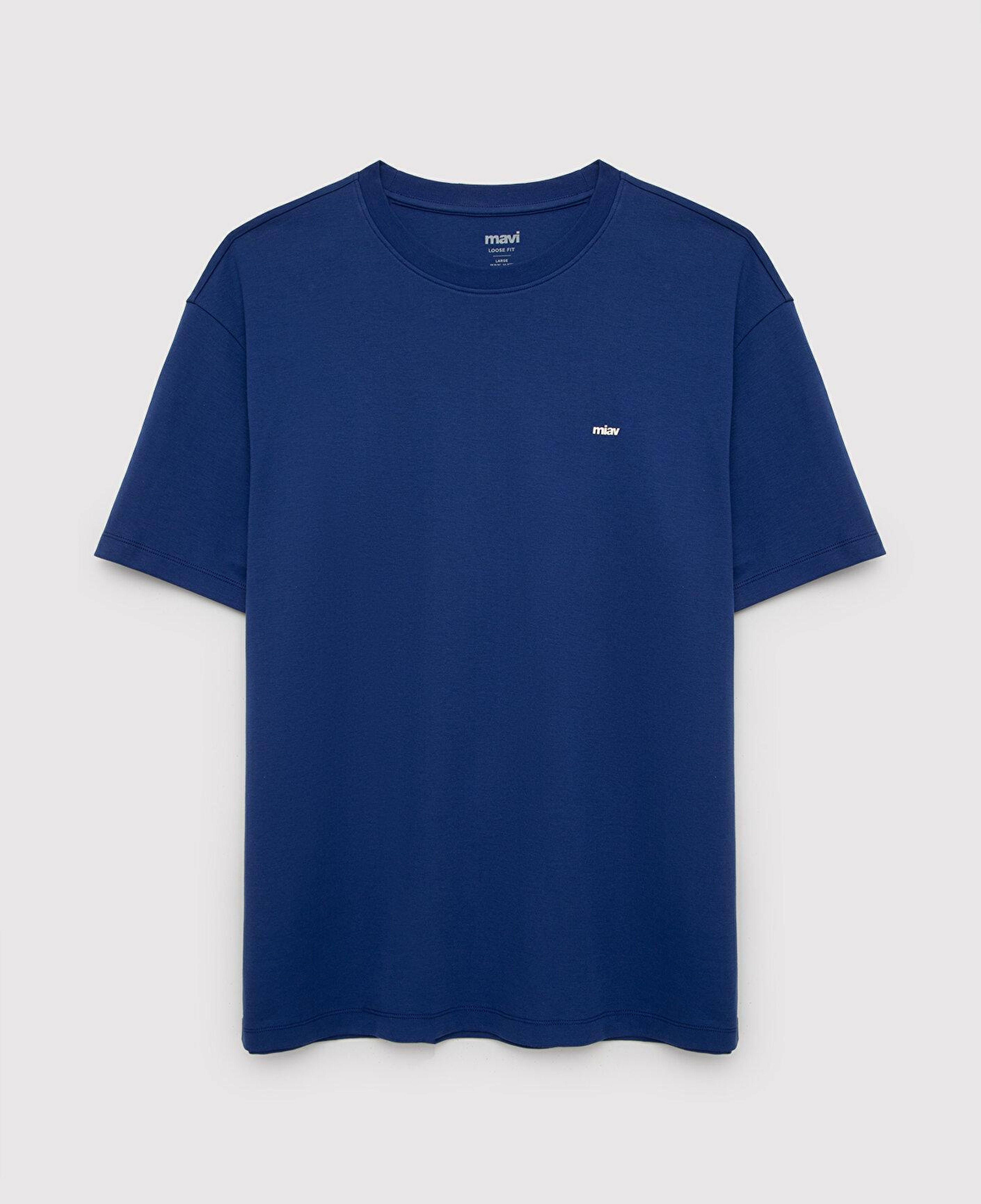 Mavi Miav Baskılı Lacivert Tişört Loose Fit / Bol Rahat Kesim 0613568-70722