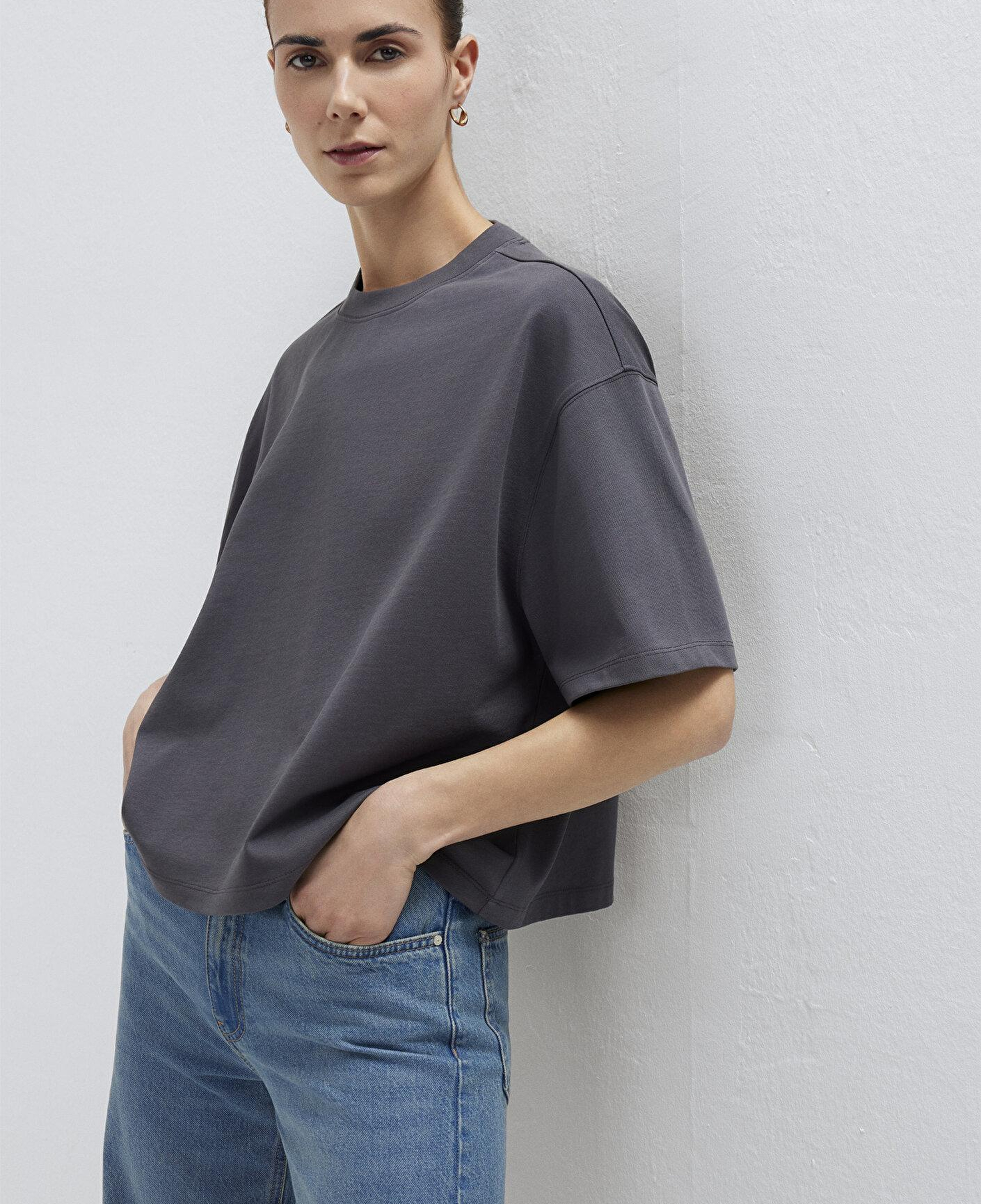 Mavi Antrasit Basic Tişört Oversize / Geniş Kesim 1614179-83620