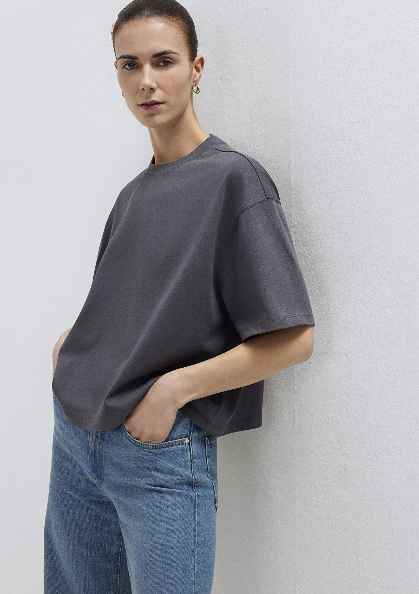 Mavi Antrasit Basic Tişört Oversize / Geniş Kesim 1614179-83620