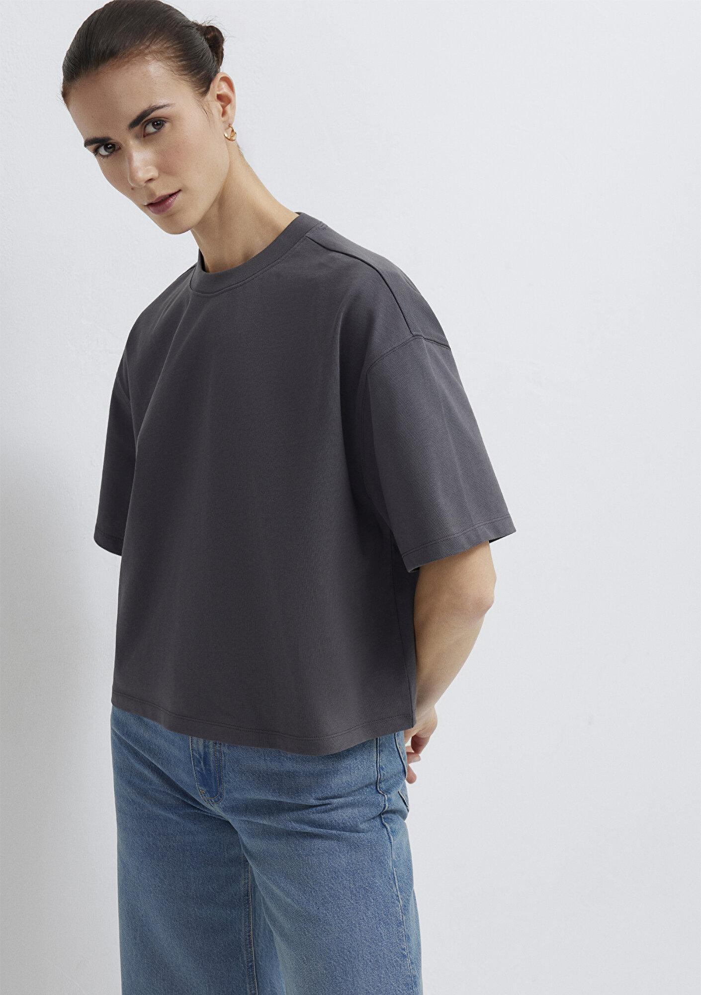 Mavi Antrasit Basic Tişört Oversize / Geniş Kesim 1614179-83620