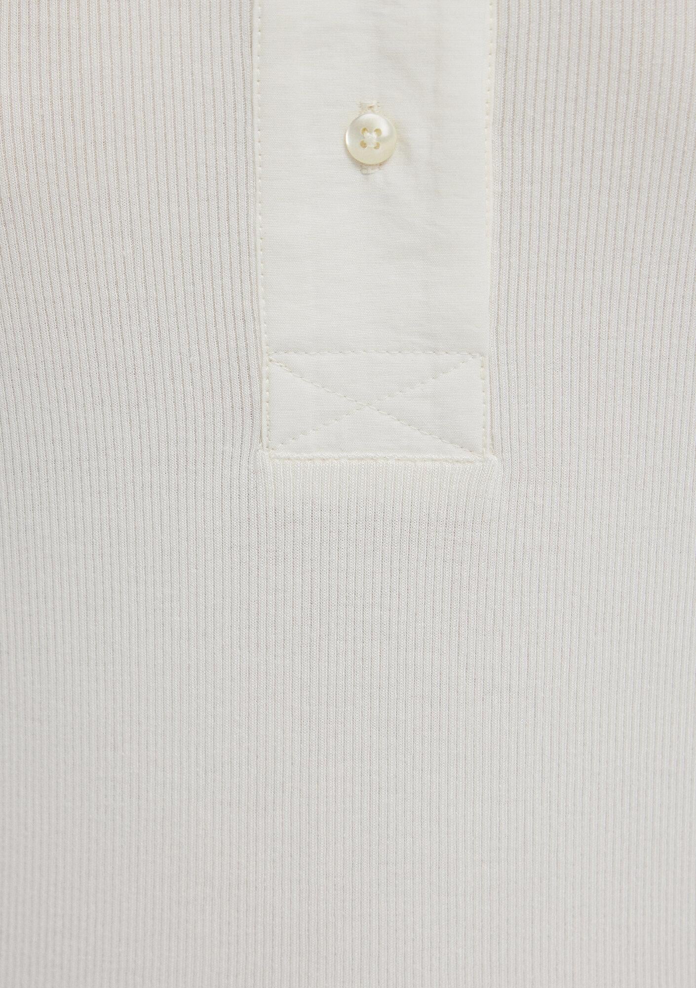 Mavi Düğmeli Ekru Tişört Semi Slim Fit / Yarı Dar Kesim 1614110-70048