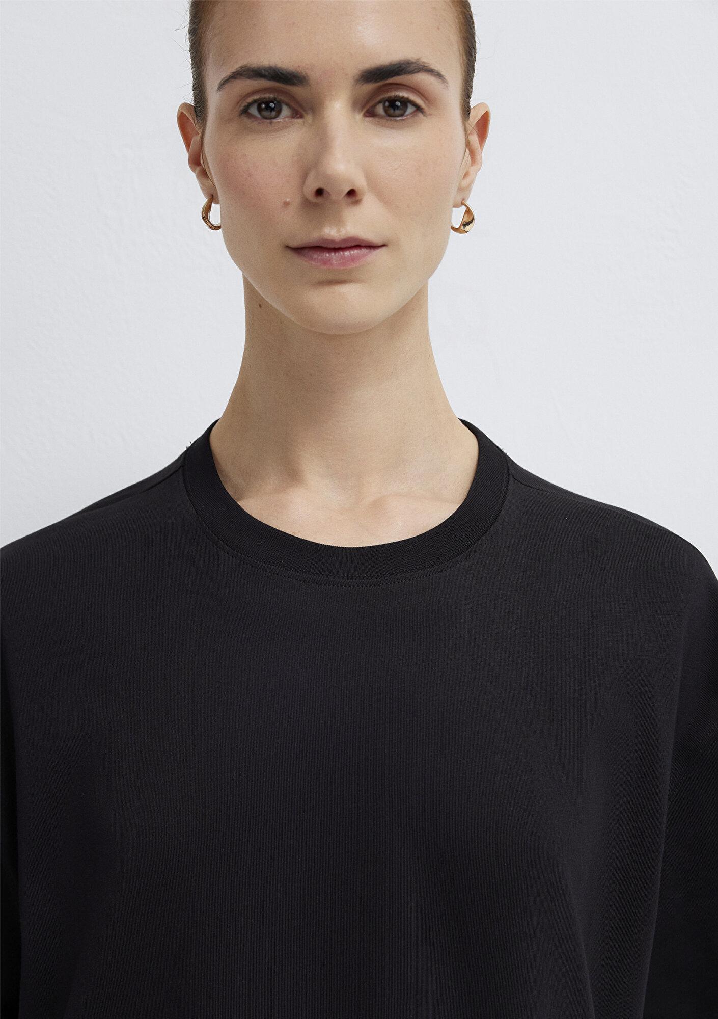 Mavi Siyah Basic Tişört Oversize / Geniş Kesim 1613903-900