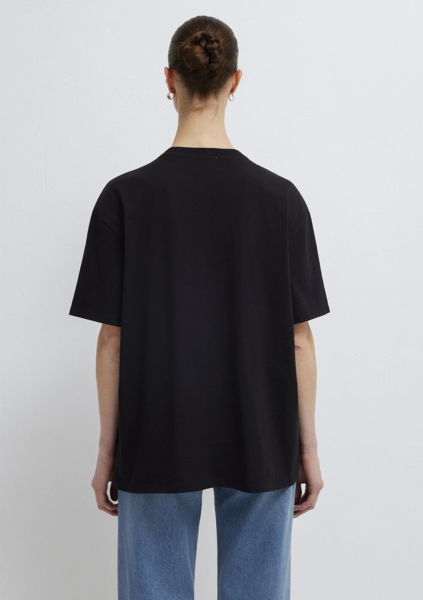 Mavi Siyah Basic Tişört Oversize / Geniş Kesim 1613903-900