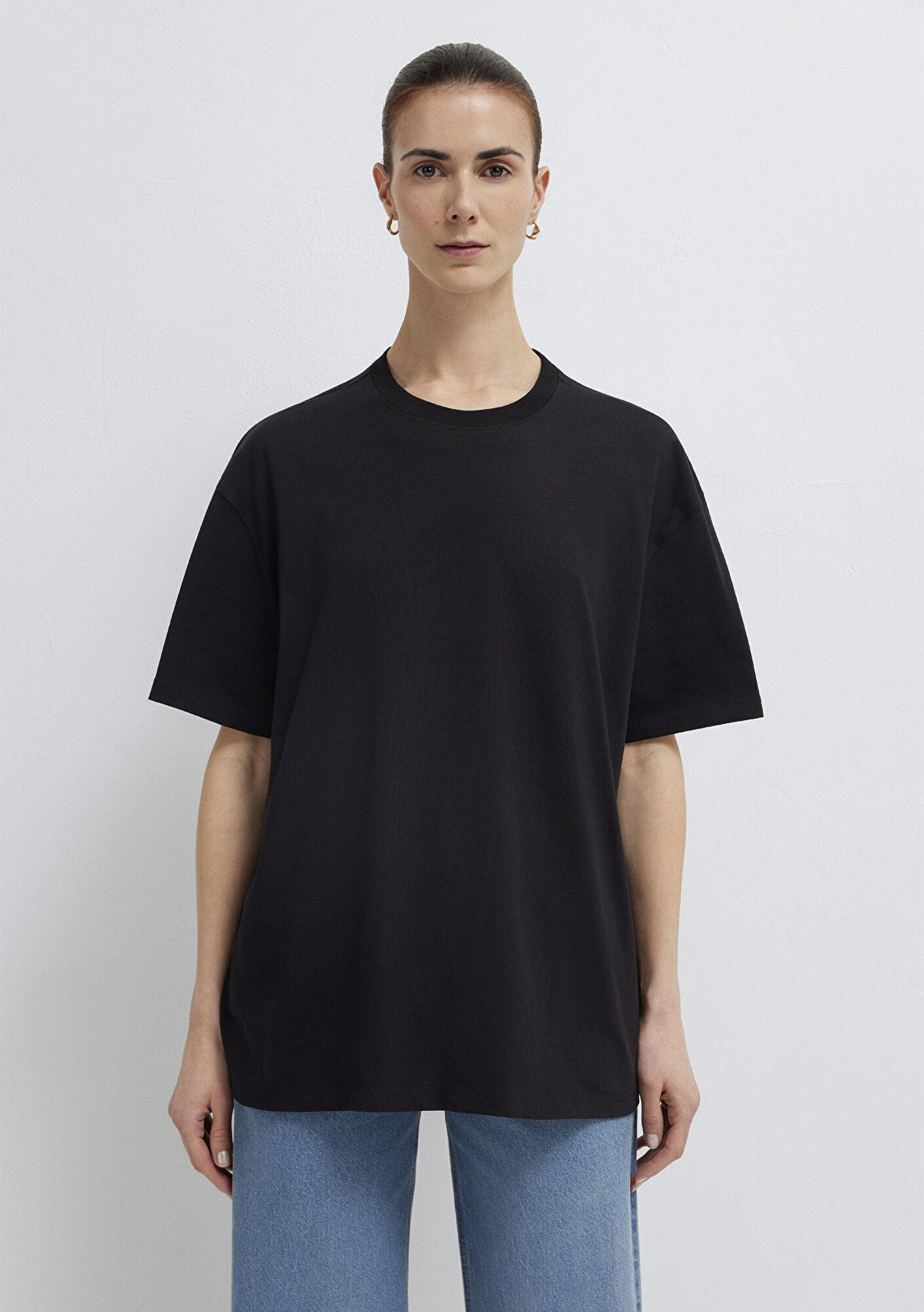 Mavi Siyah Basic Tişört Oversize / Geniş Kesim 1613903-900