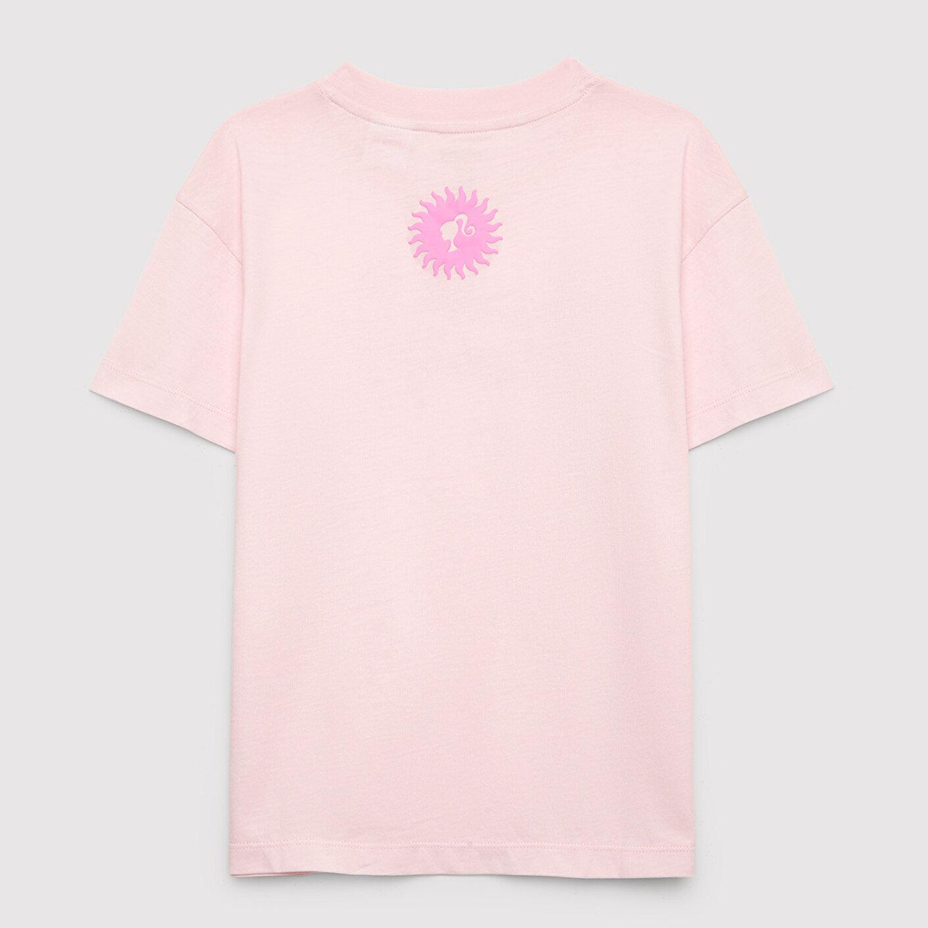 Mavi Barbie Baskılı Pembe Tişört Loose Fit / Bol Rahat Kesim 7610455-90773
