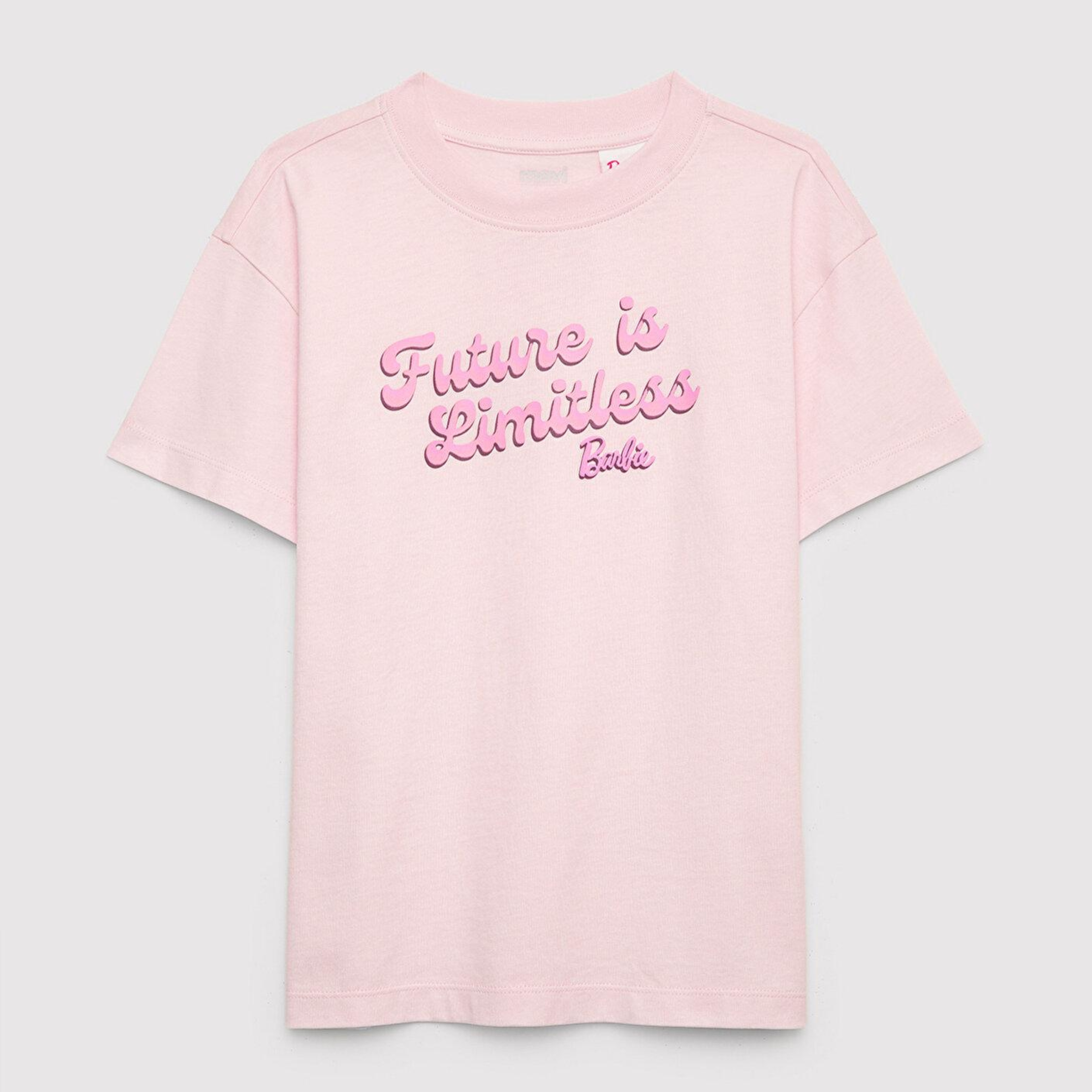 Mavi Barbie Baskılı Pembe Tişört Loose Fit / Bol Rahat Kesim 7610455-90773