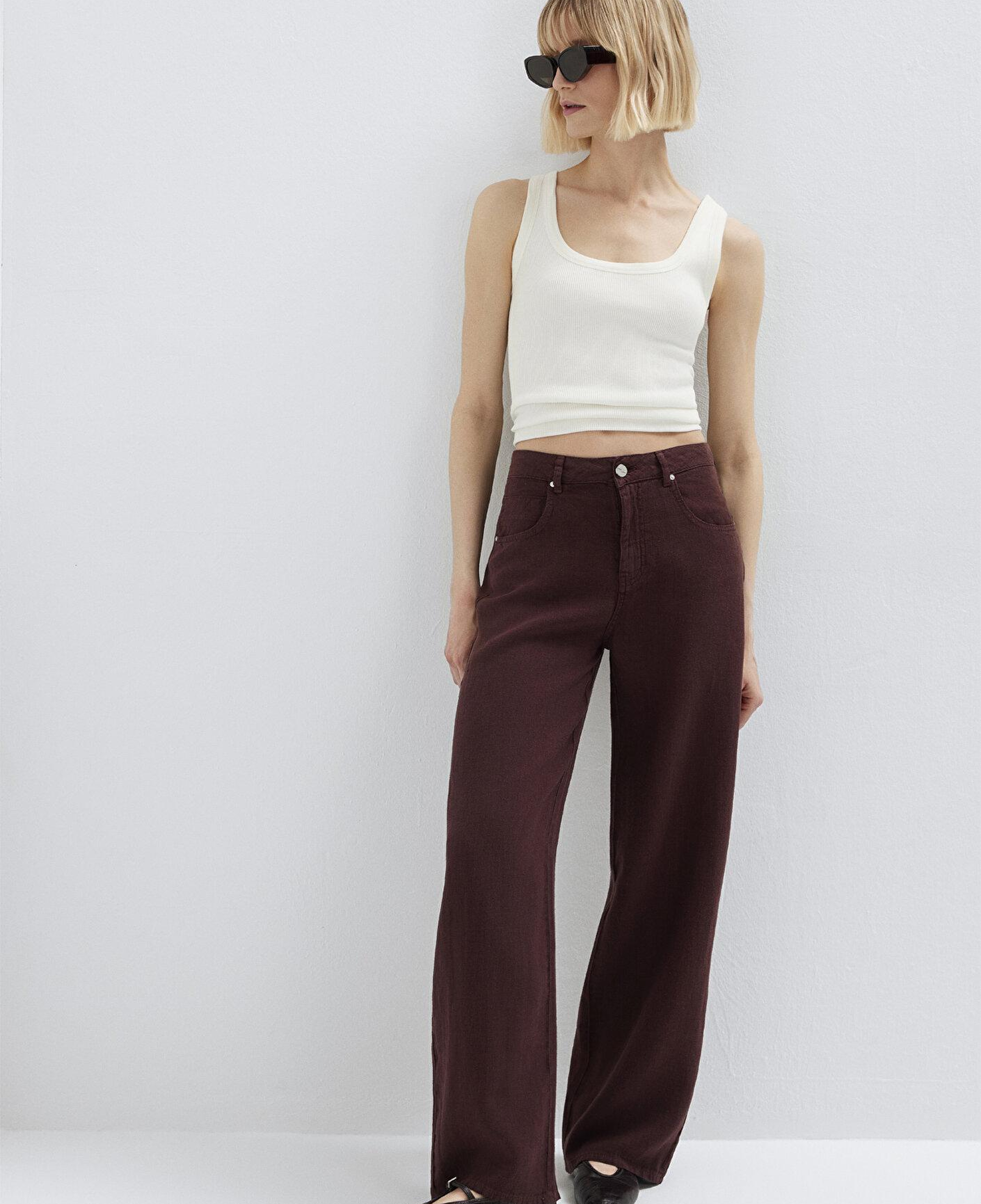 Mavi Bordo Keten Pantolon 1011267-70259