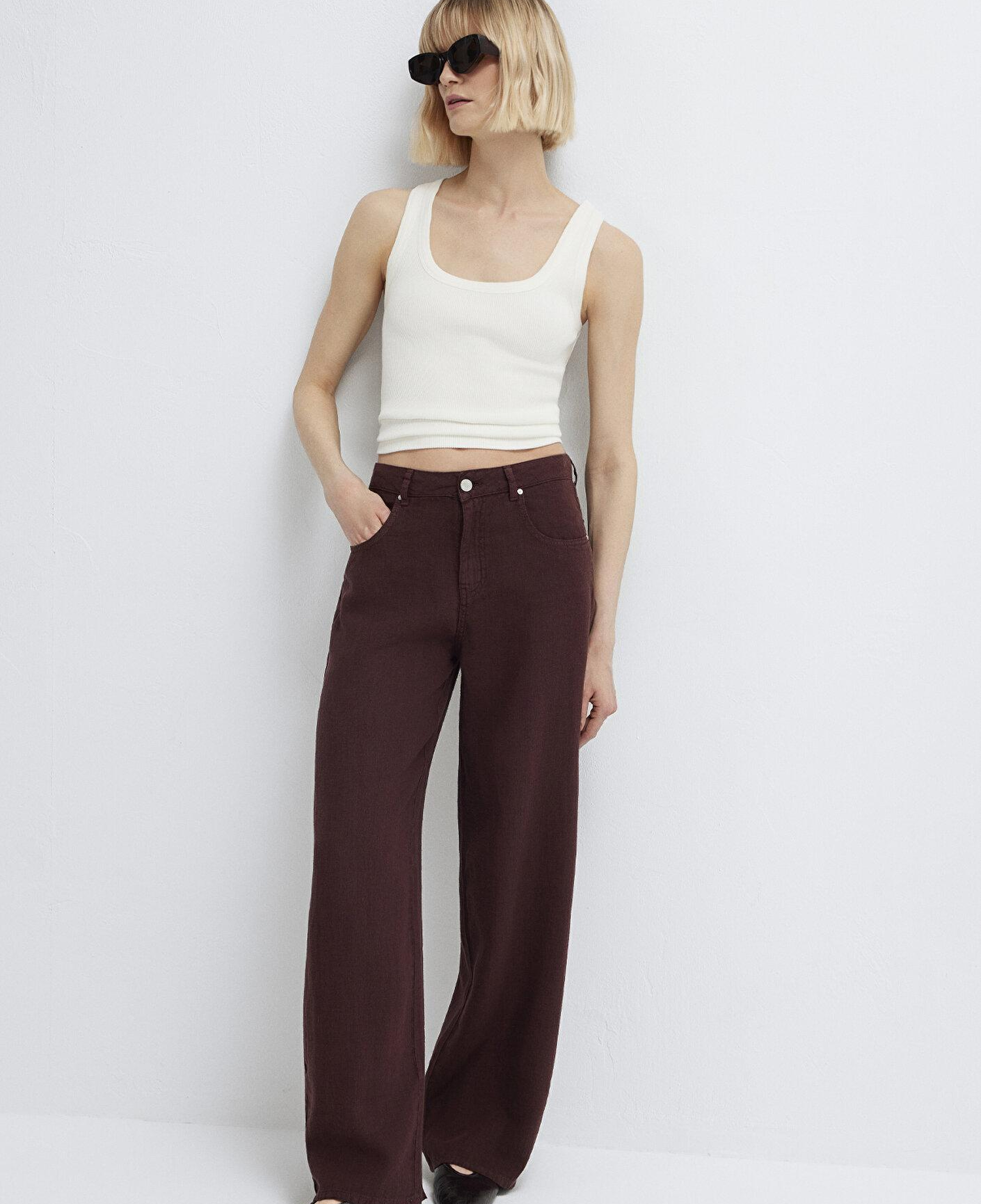 Mavi Bordo Keten Pantolon 1011267-70259