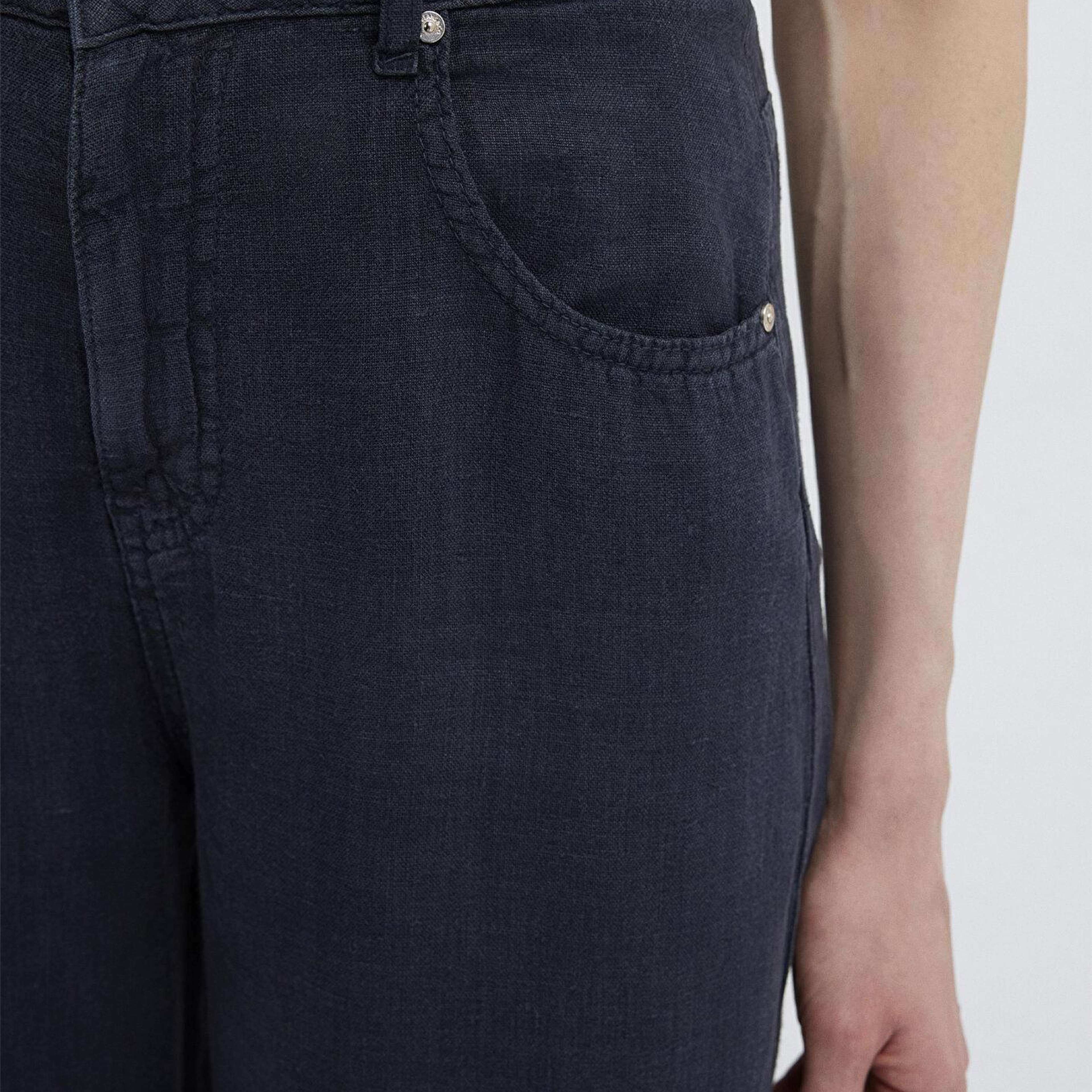 Mavi Lacivert Keten Pantolon 1011267-86952