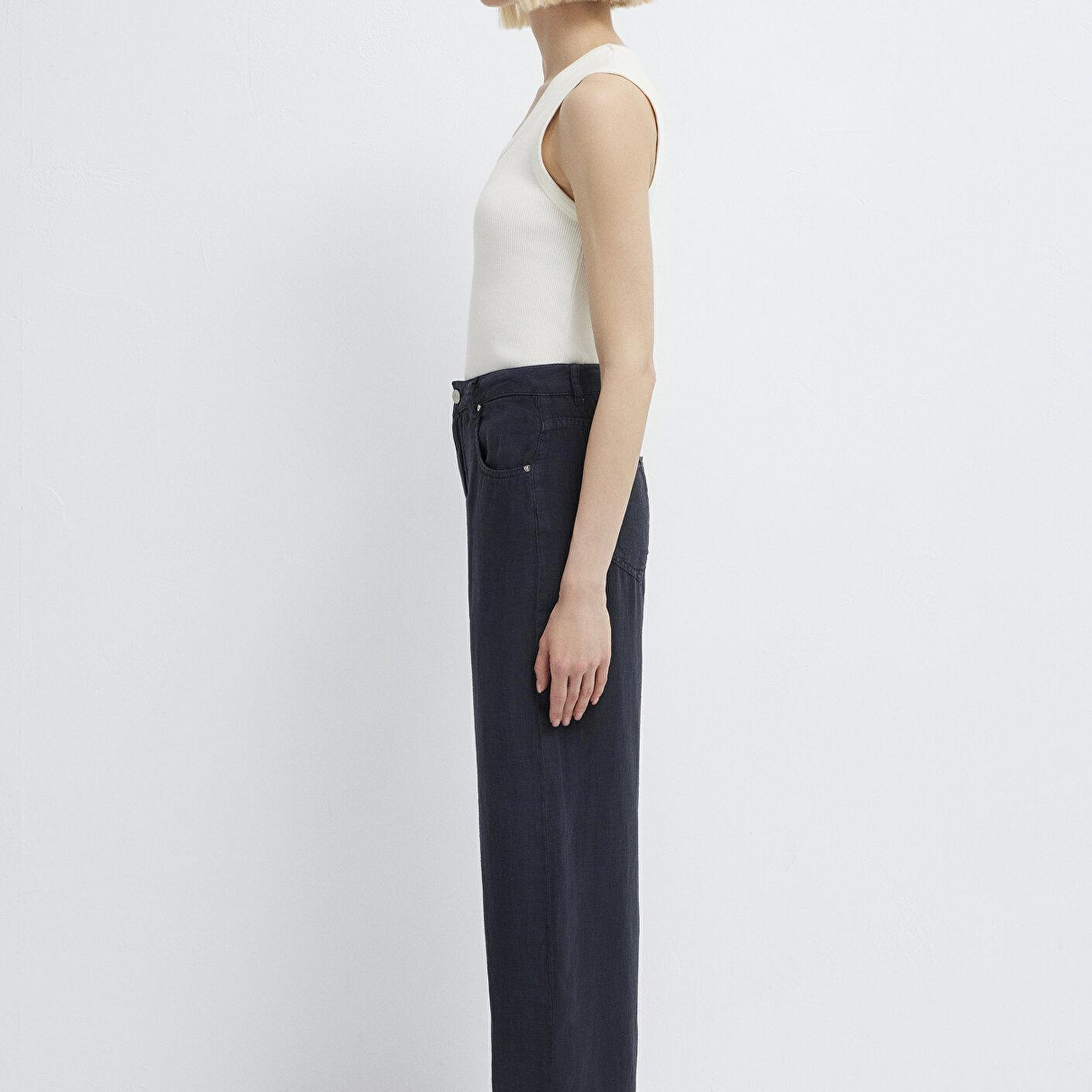 Mavi Lacivert Keten Pantolon 1011267-86952