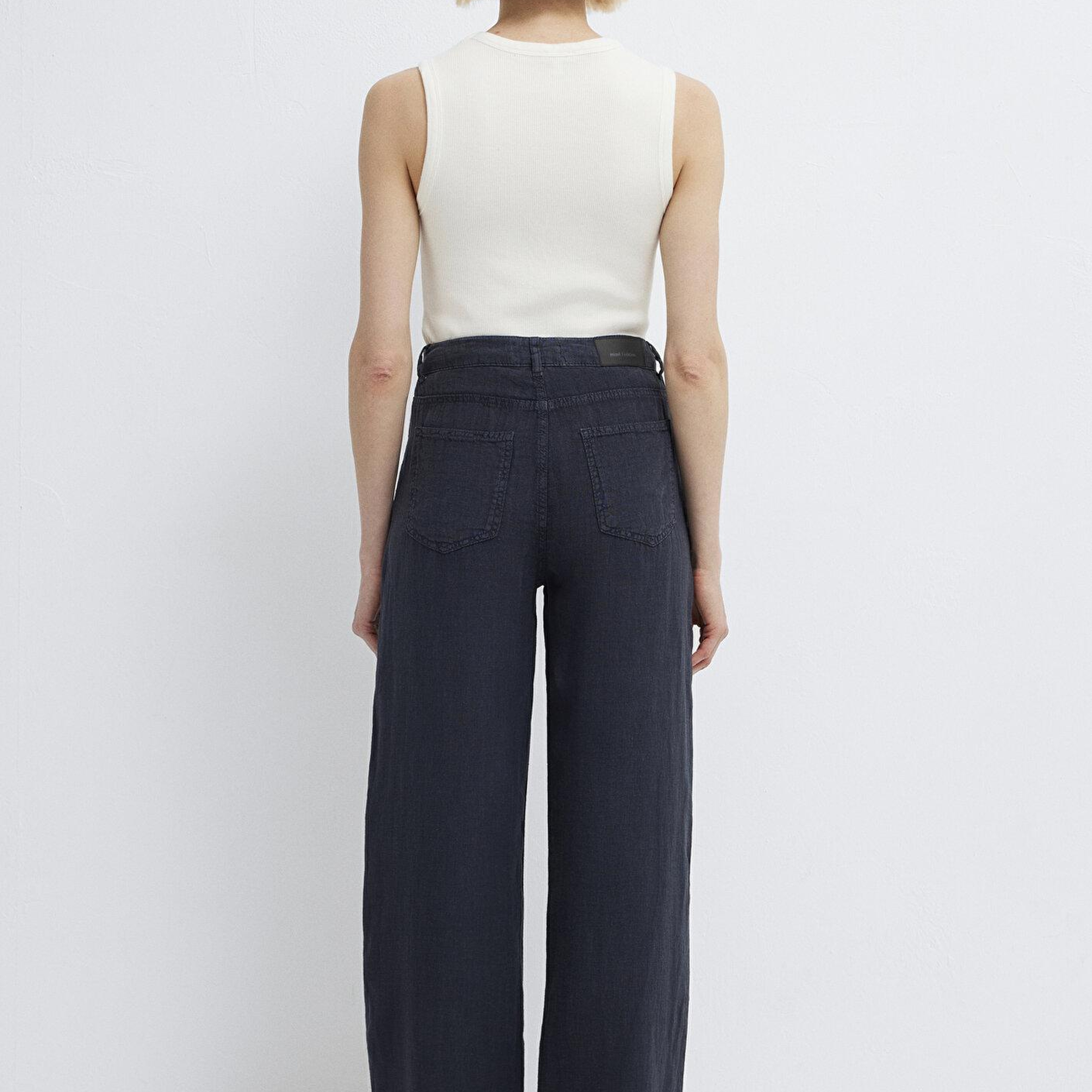 Mavi Lacivert Keten Pantolon 1011267-86952