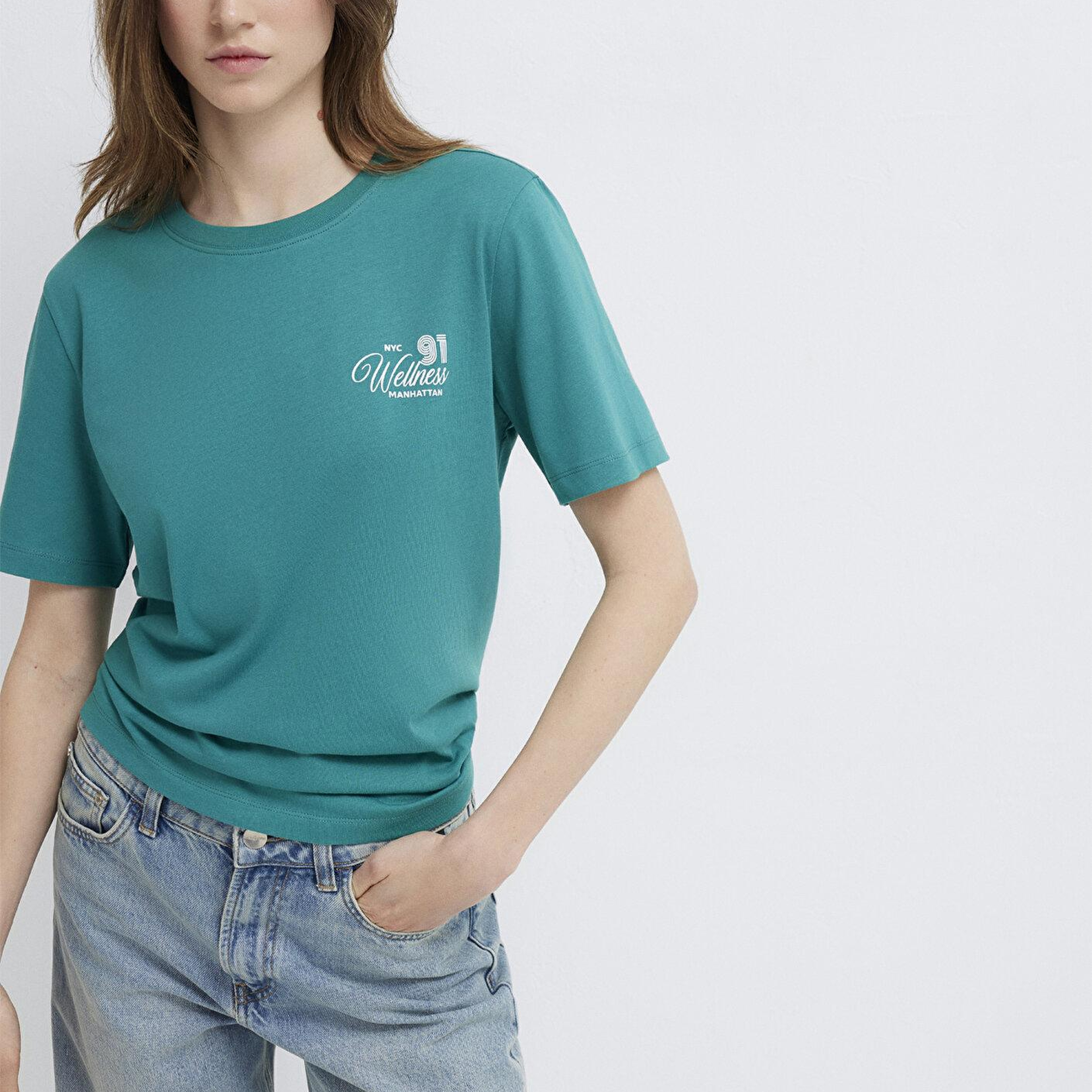 Mavi Slogan Baskılı Yeşil Tişört Regular Fit / Normal Kesim 1613908-71914