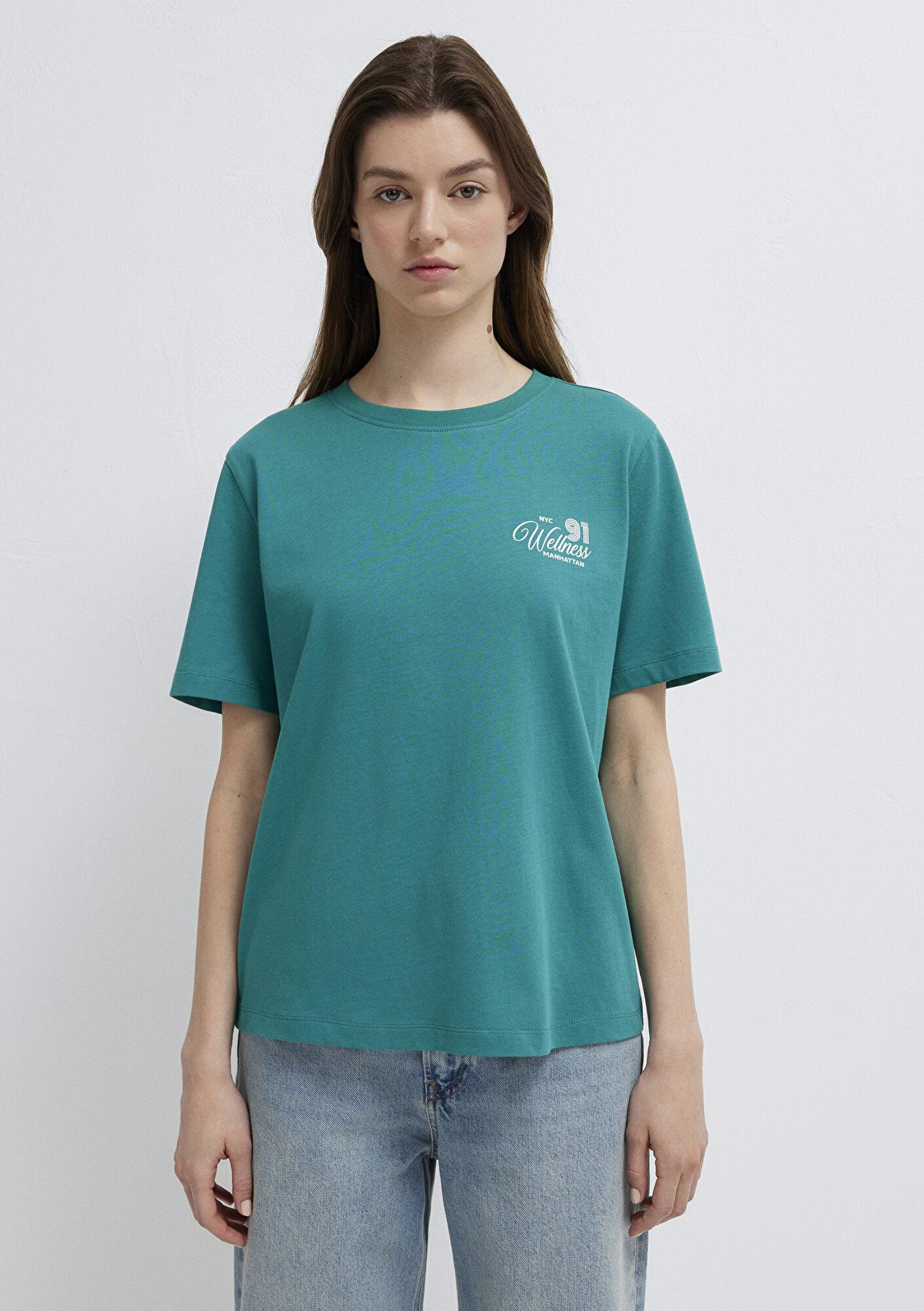 Mavi Slogan Baskılı Yeşil Tişört Regular Fit / Normal Kesim 1613908-71914