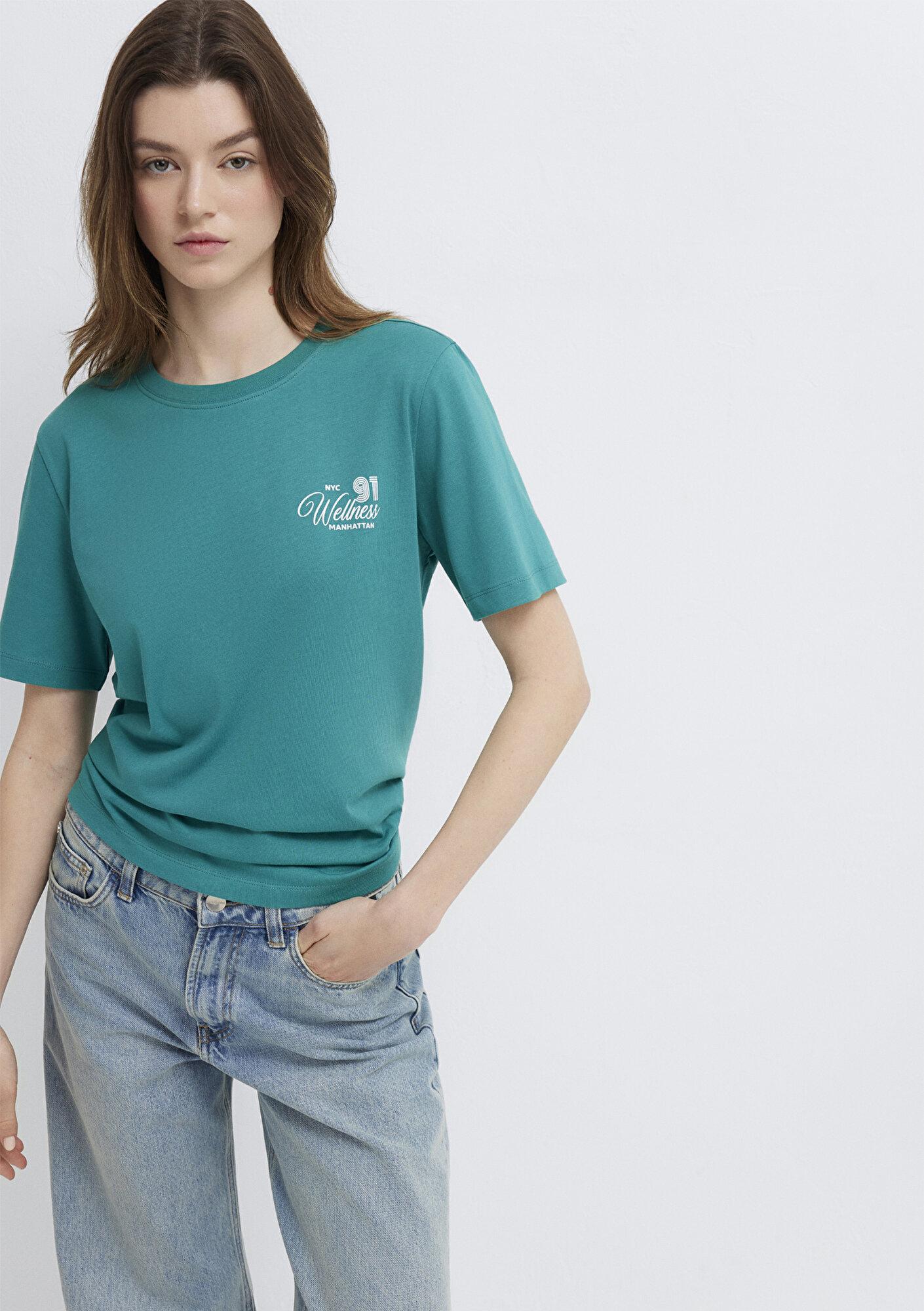 Mavi Slogan Baskılı Yeşil Tişört Regular Fit / Normal Kesim 1613908-71914