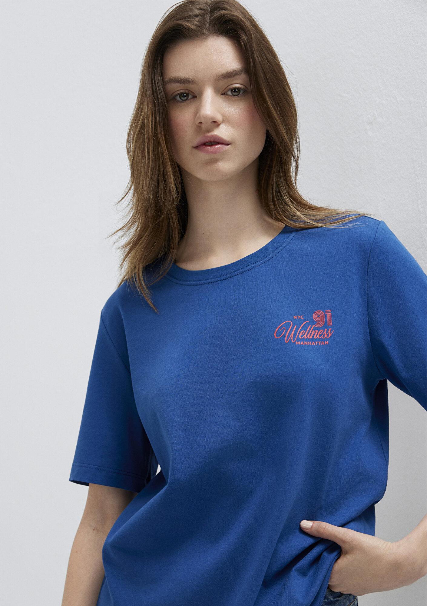 Mavi Slogan Baskılı Mavi Tişört Regular Fit / Normal Kesim 1613908-85317