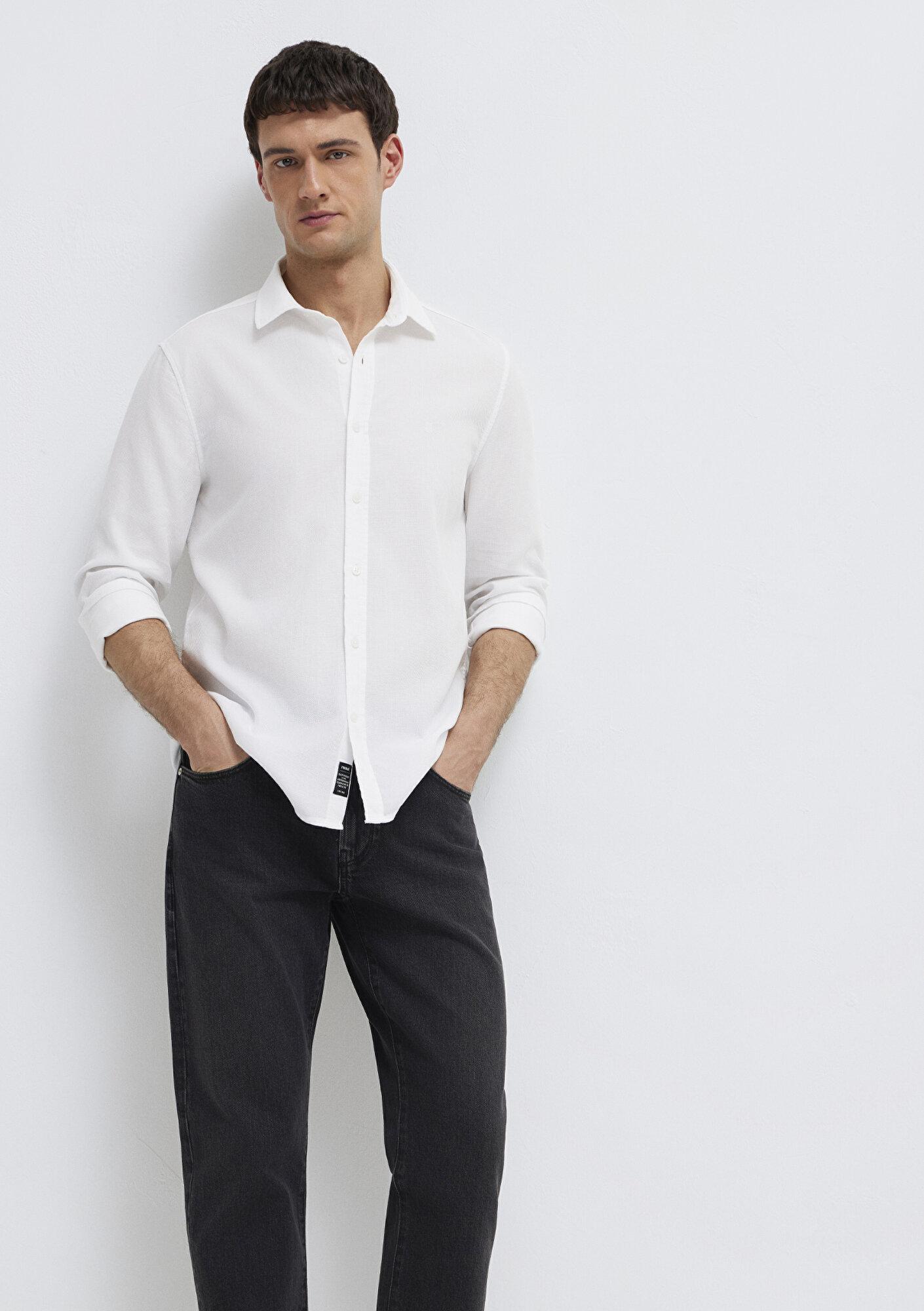Mavi Beyaz Gömlek Slim Fit / Dar Kesim 0211656-620
