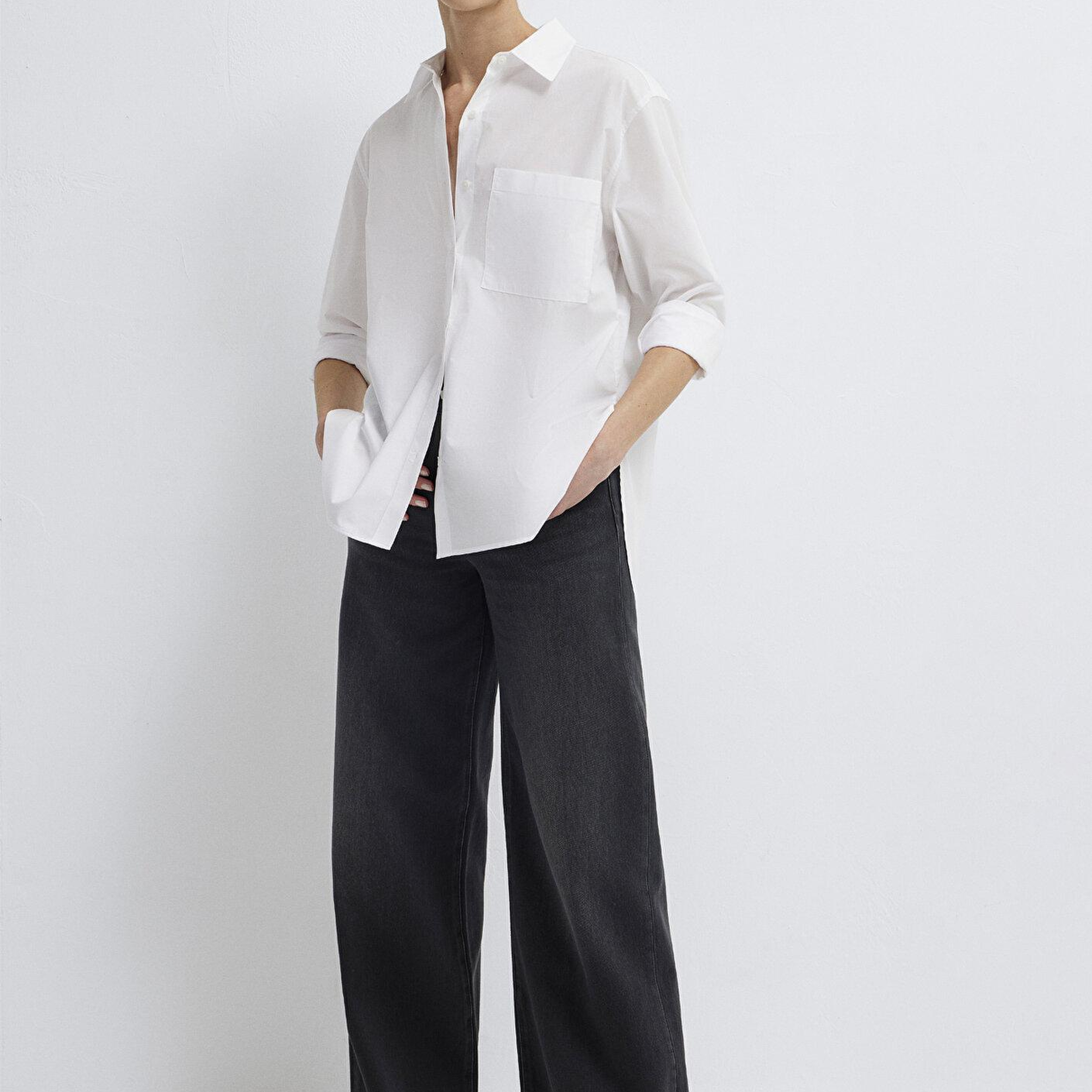 Mavi Beyaz Gömlek Loose Fit / Bol Rahat Kesim 1211534-620
