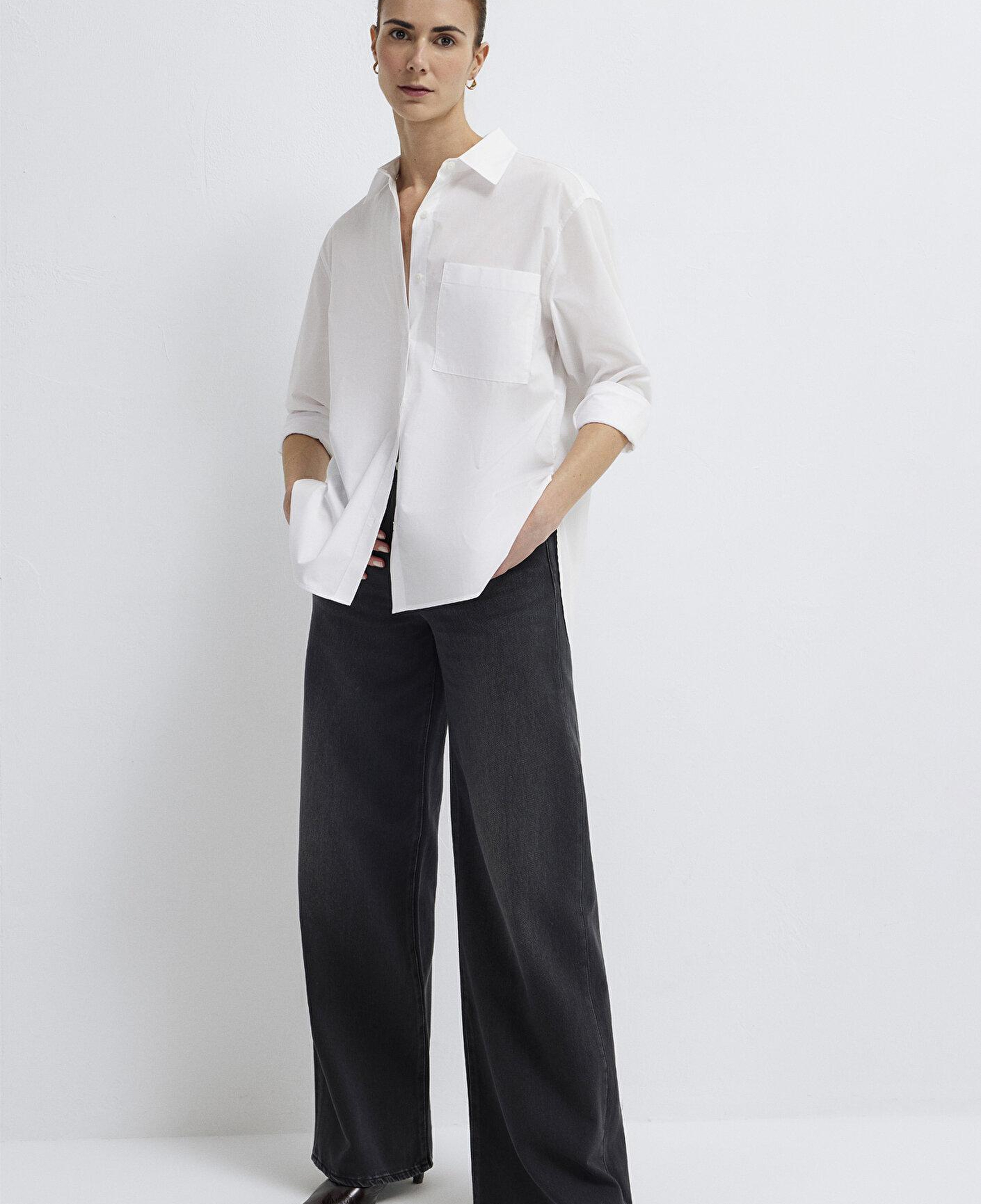 Mavi Beyaz Gömlek Loose Fit / Bol Rahat Kesim 1211534-620