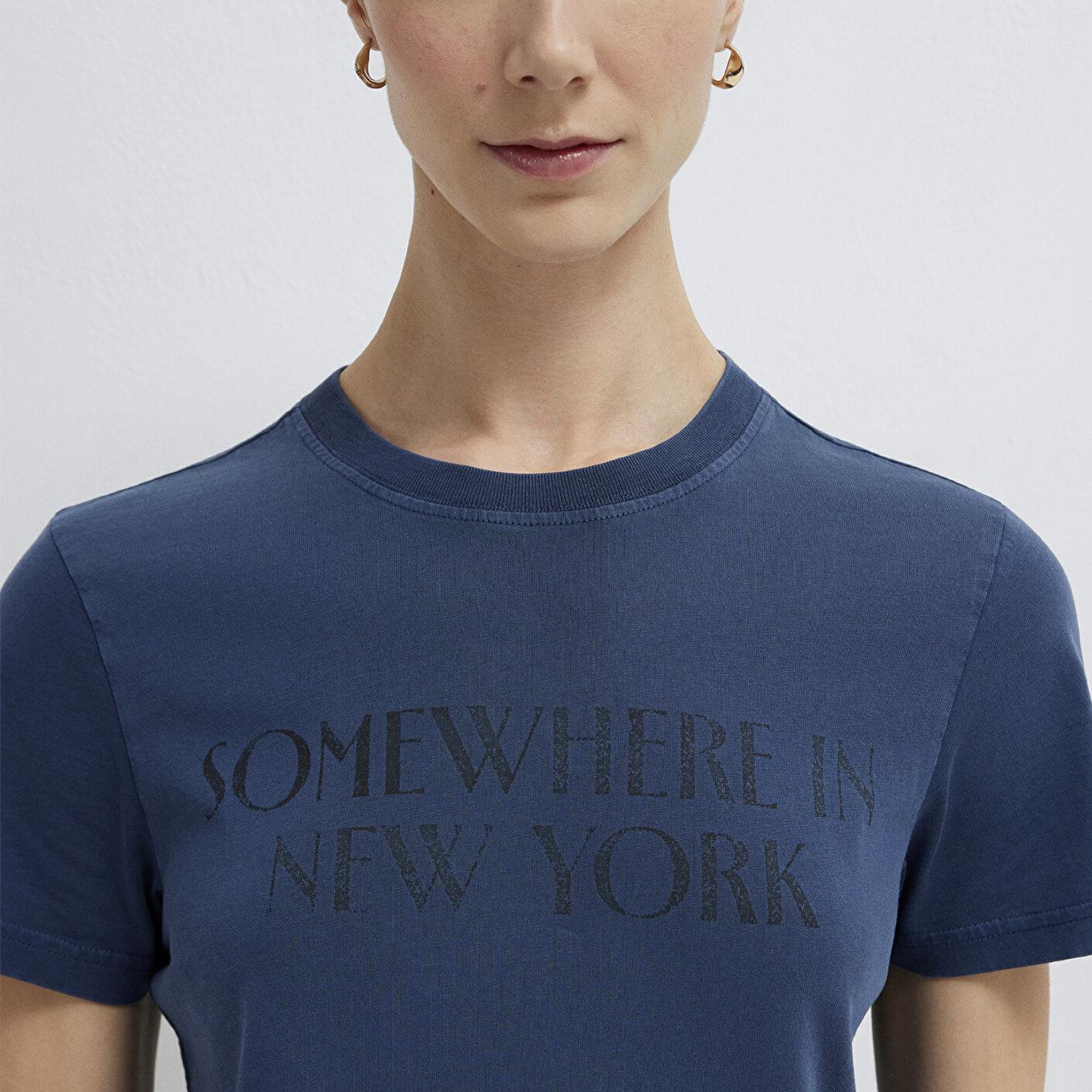 Mavi New York Baskılı Lacivert Tişört Slim Fit / Dar Kesim 1614315-70757