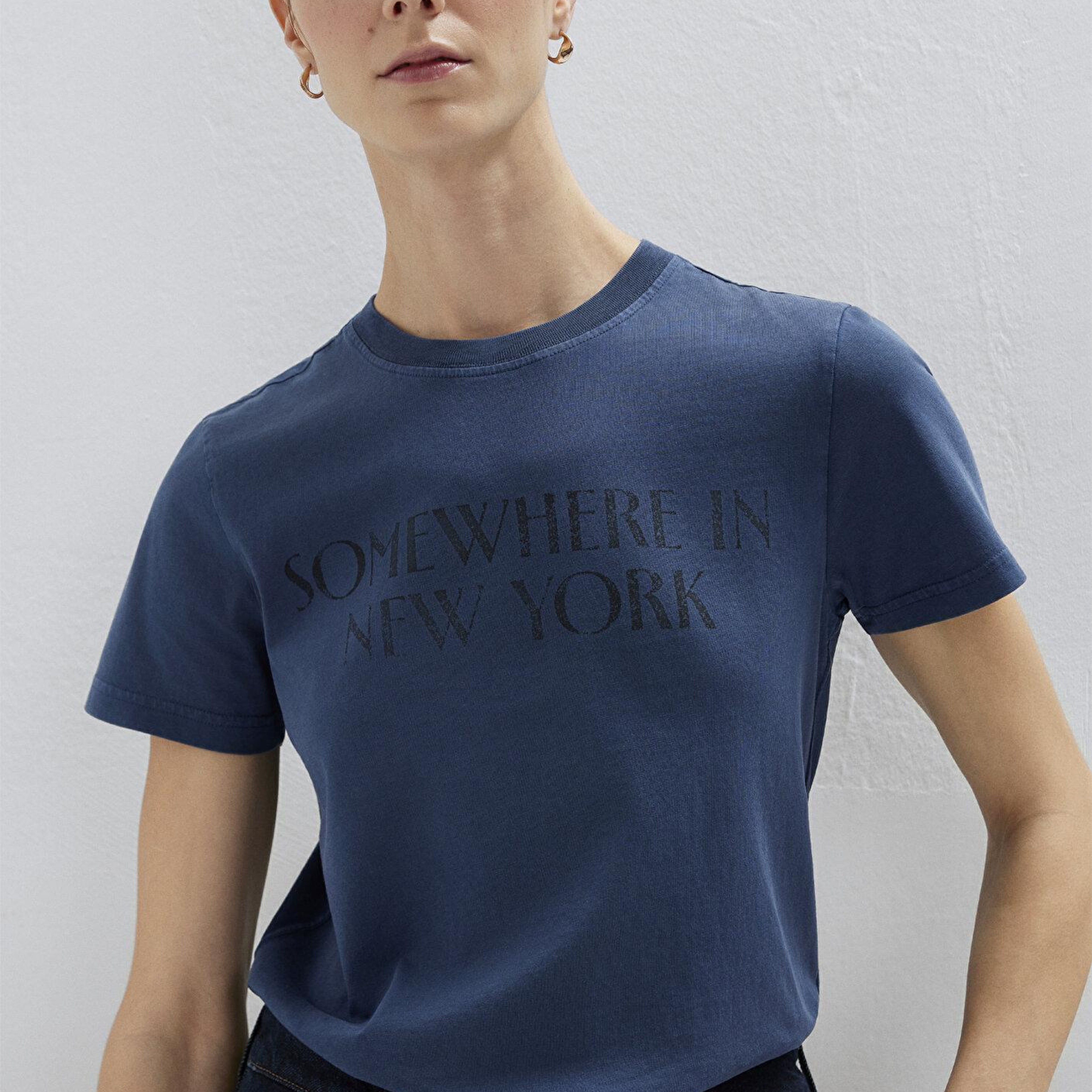 Mavi New York Baskılı Lacivert Tişört Slim Fit / Dar Kesim 1614315-70757