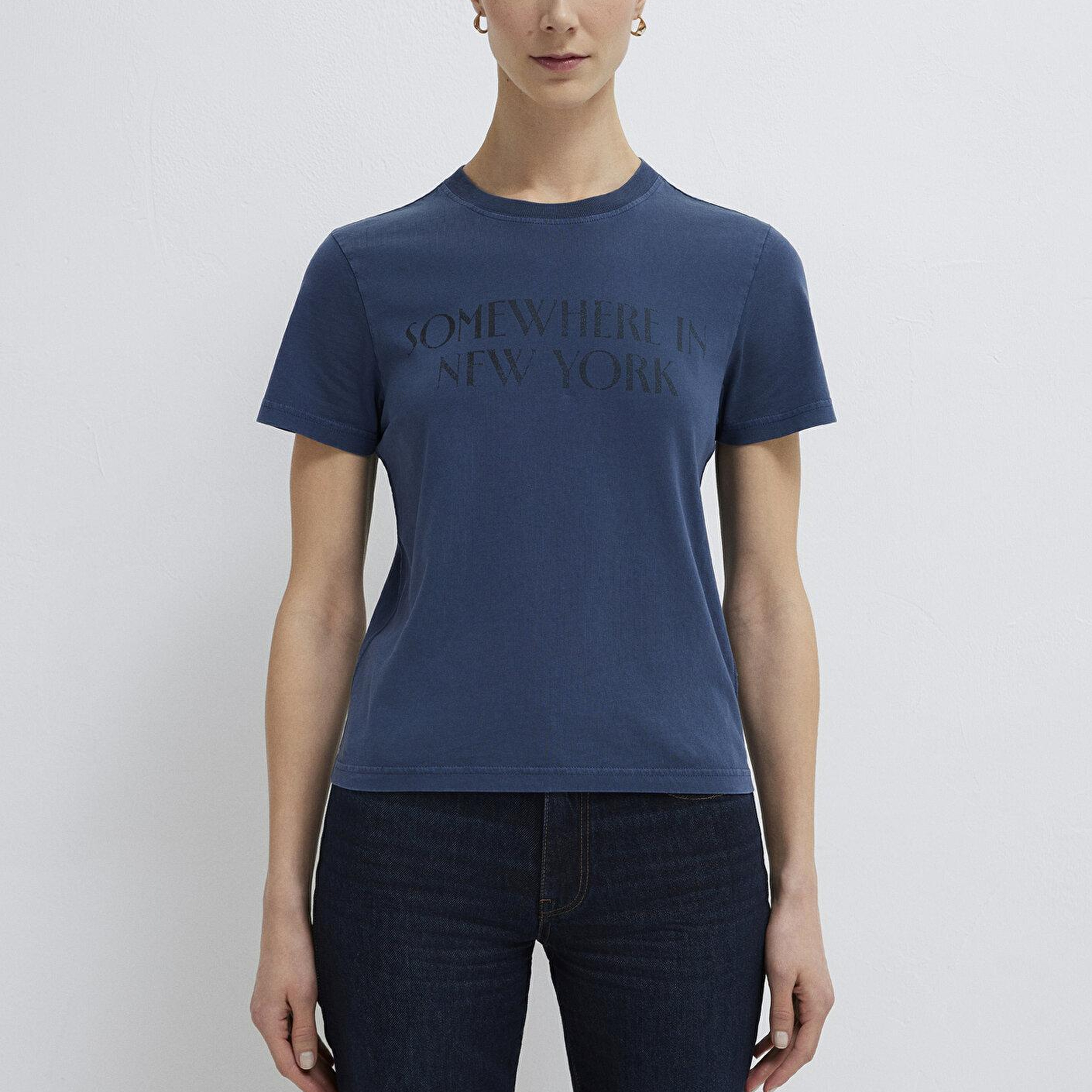 Mavi New York Baskılı Lacivert Tişört Slim Fit / Dar Kesim 1614315-70757