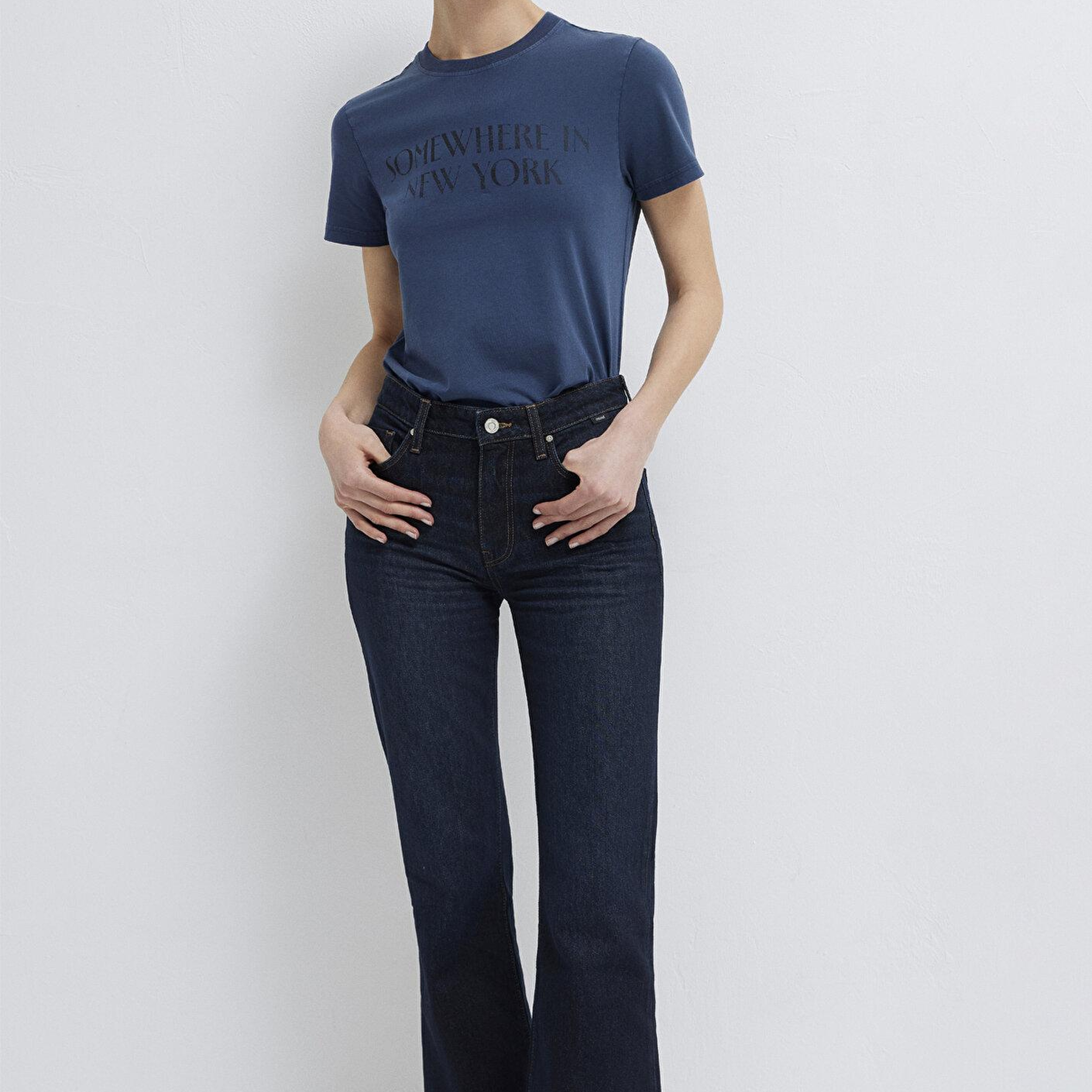 Mavi New York Baskılı Lacivert Tişört Slim Fit / Dar Kesim 1614315-70757