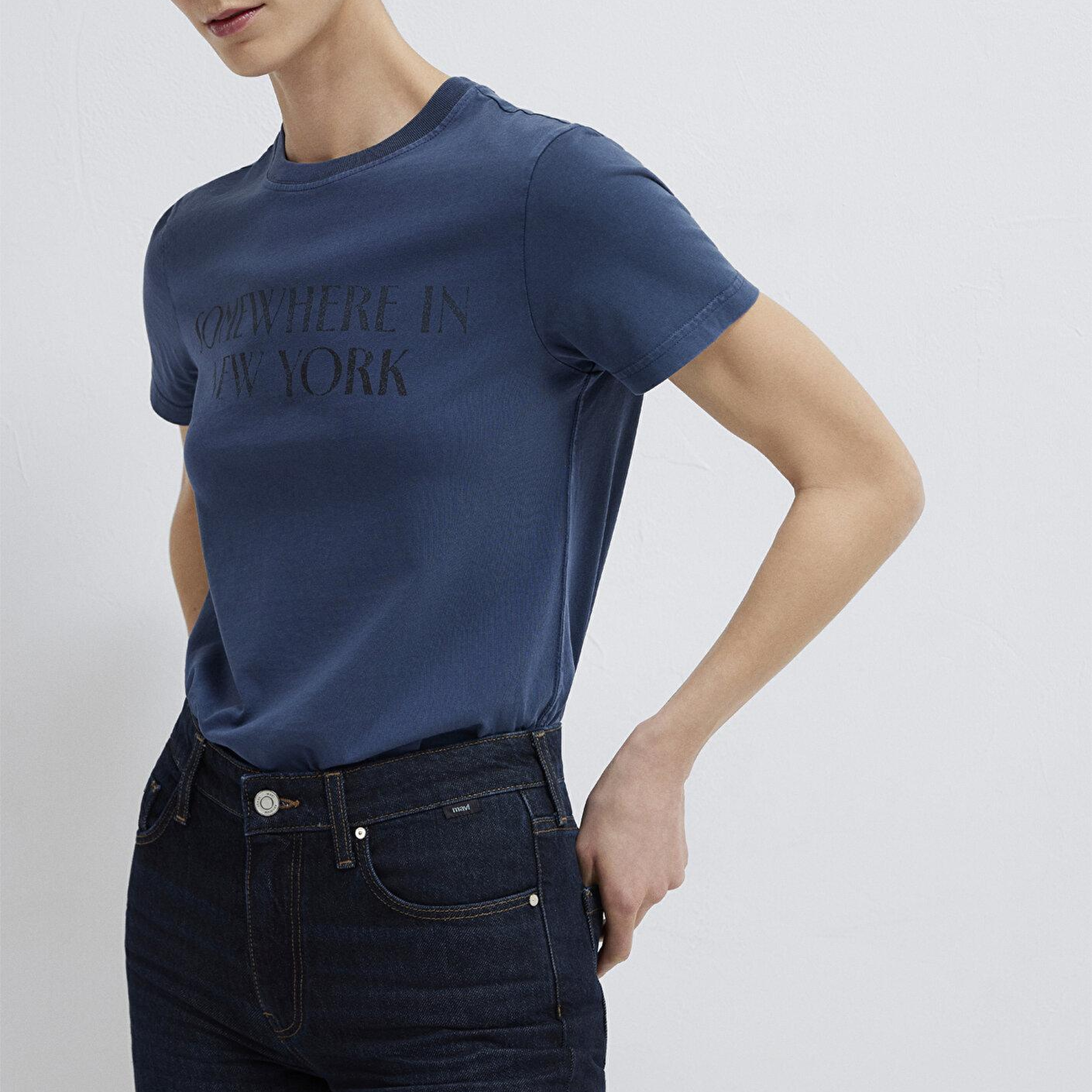 Mavi New York Baskılı Lacivert Tişört Slim Fit / Dar Kesim 1614315-70757
