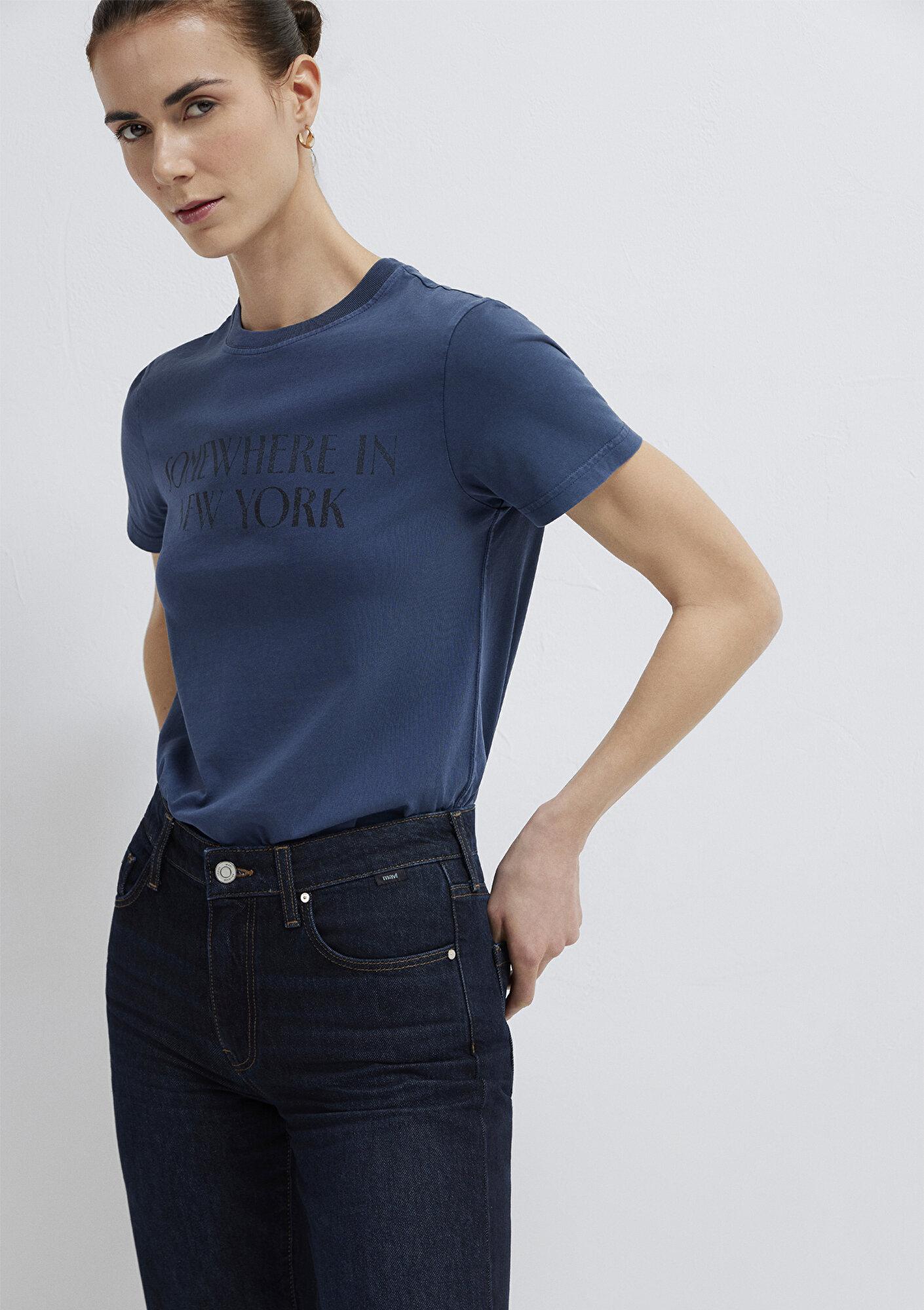 Mavi New York Baskılı Lacivert Tişört Slim Fit / Dar Kesim 1614315-70757