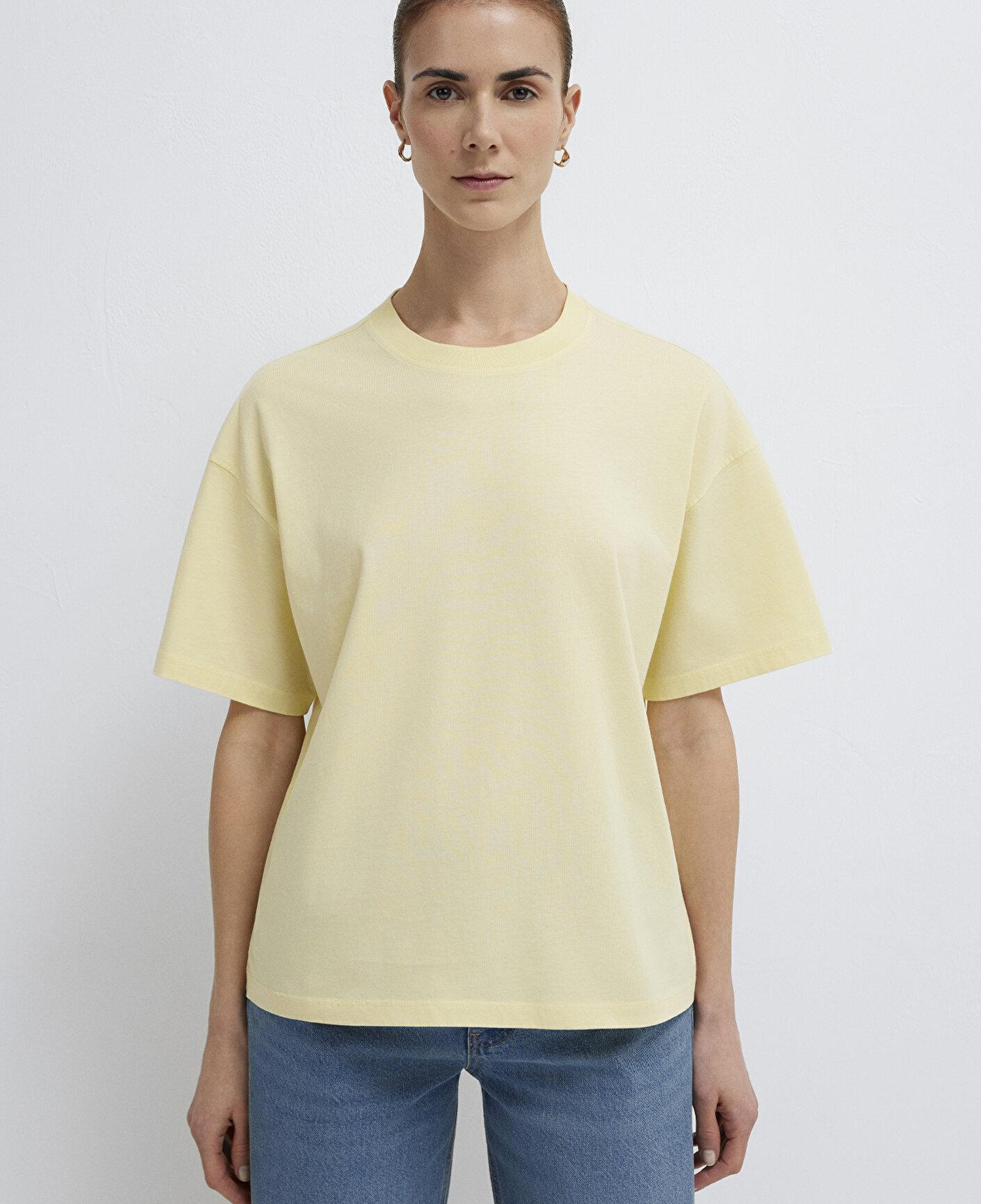 Mavi Sarı Basic Tişört Loose Fit / Bol Rahat Kesim 1614313-71187