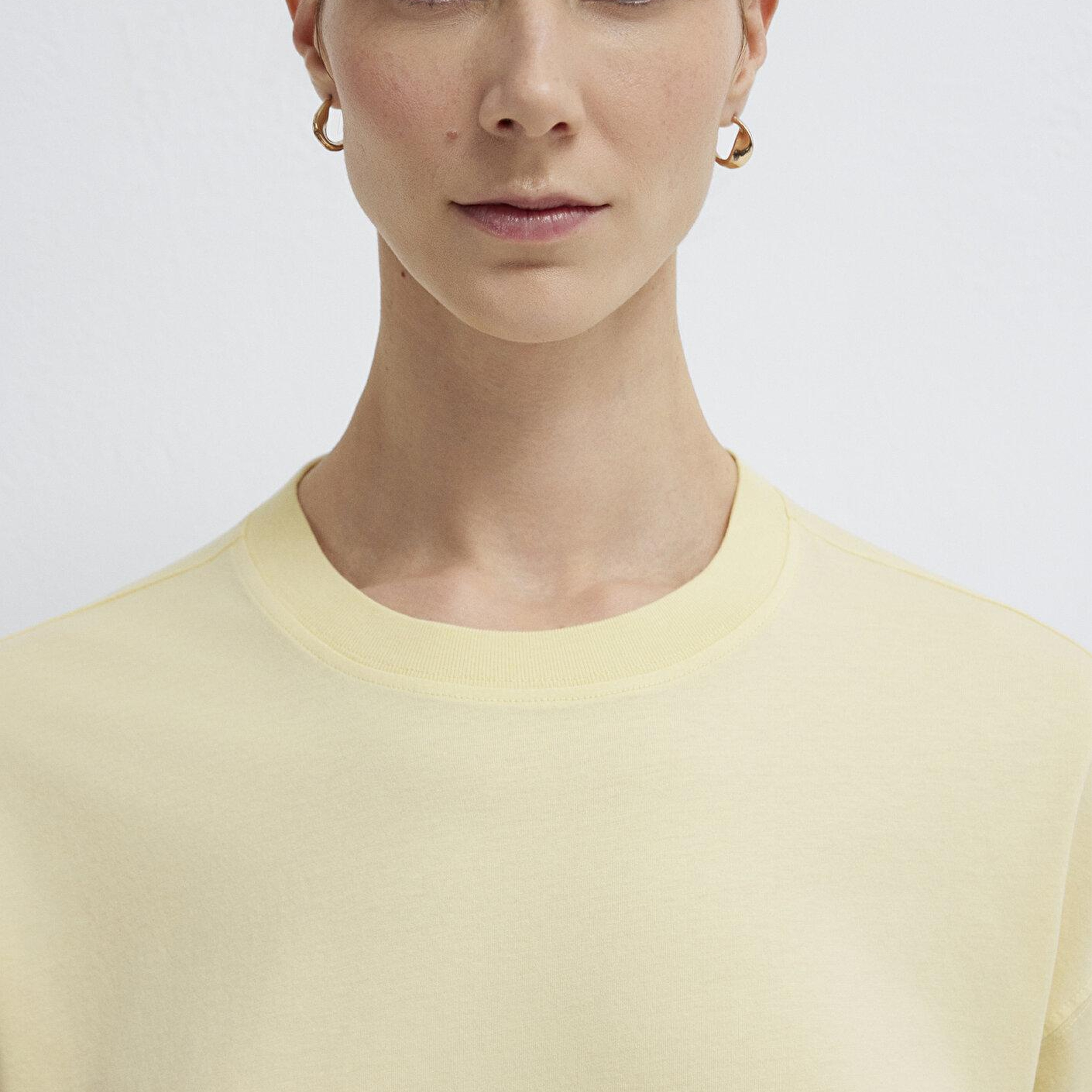 Mavi Sarı Basic Tişört Loose Fit / Bol Rahat Kesim 1614313-71187