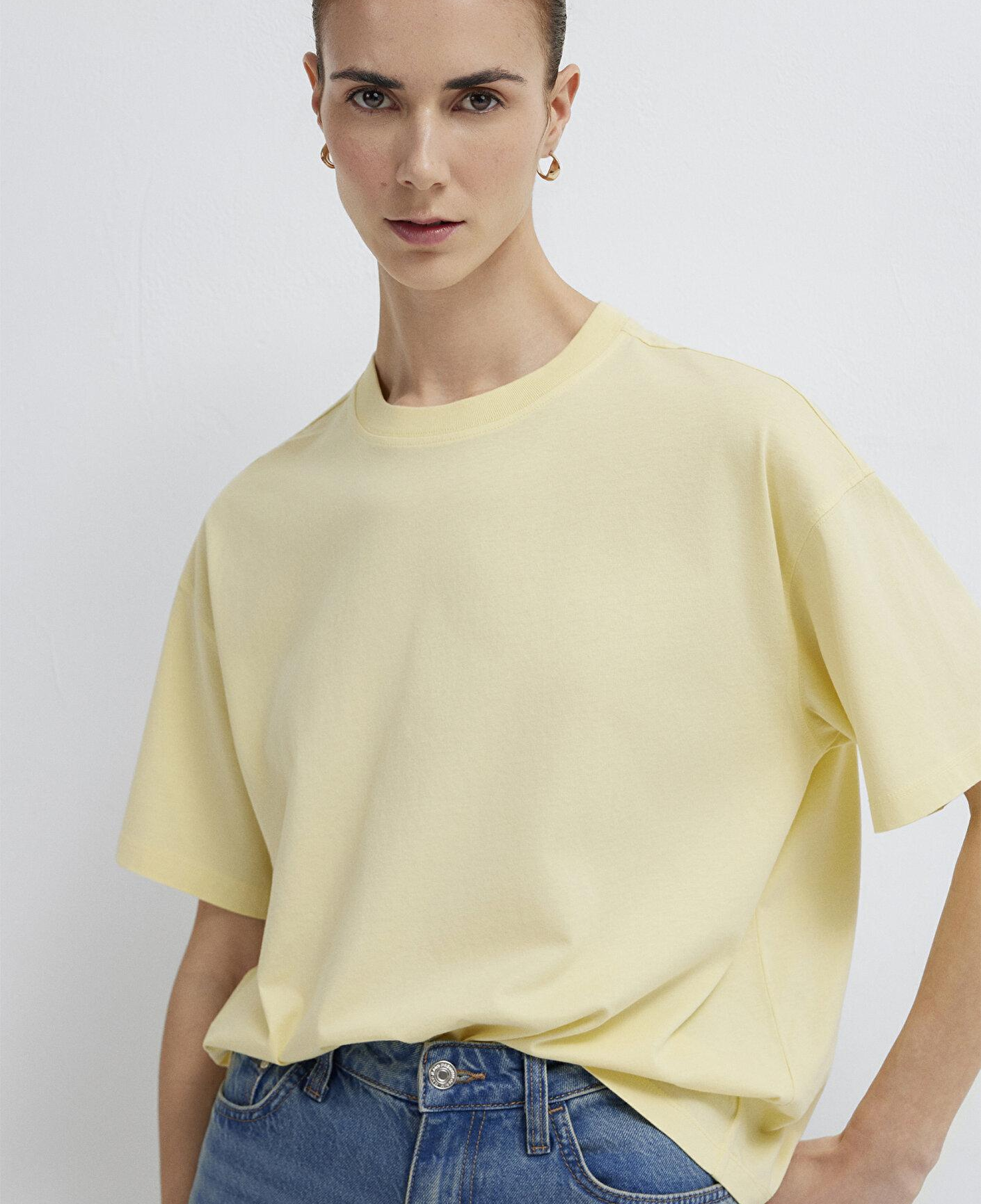 Mavi Sarı Basic Tişört Loose Fit / Bol Rahat Kesim 1614313-71187