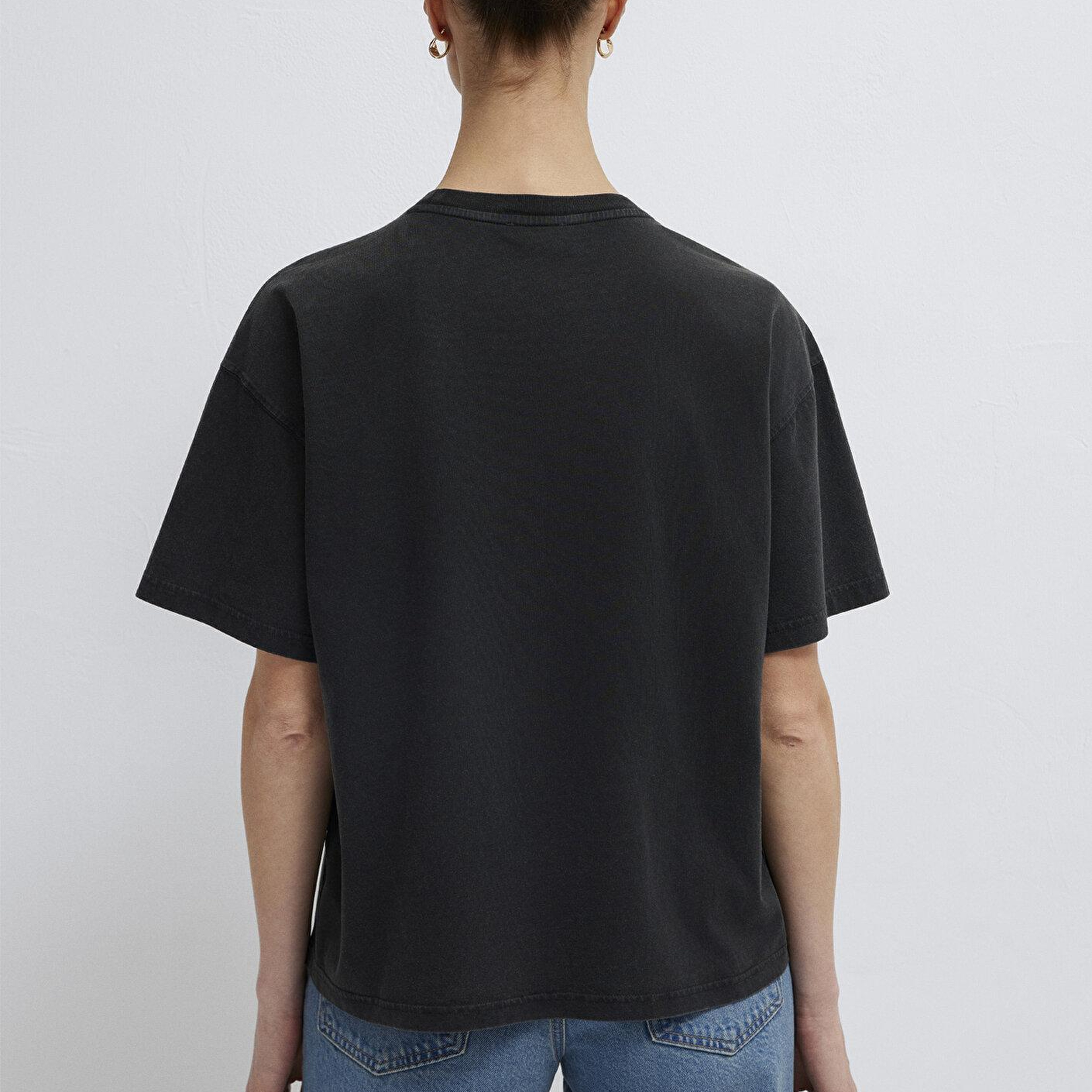 Mavi Antrasit Basic Tişört Loose Fit / Bol Rahat Kesim 1614313-70087