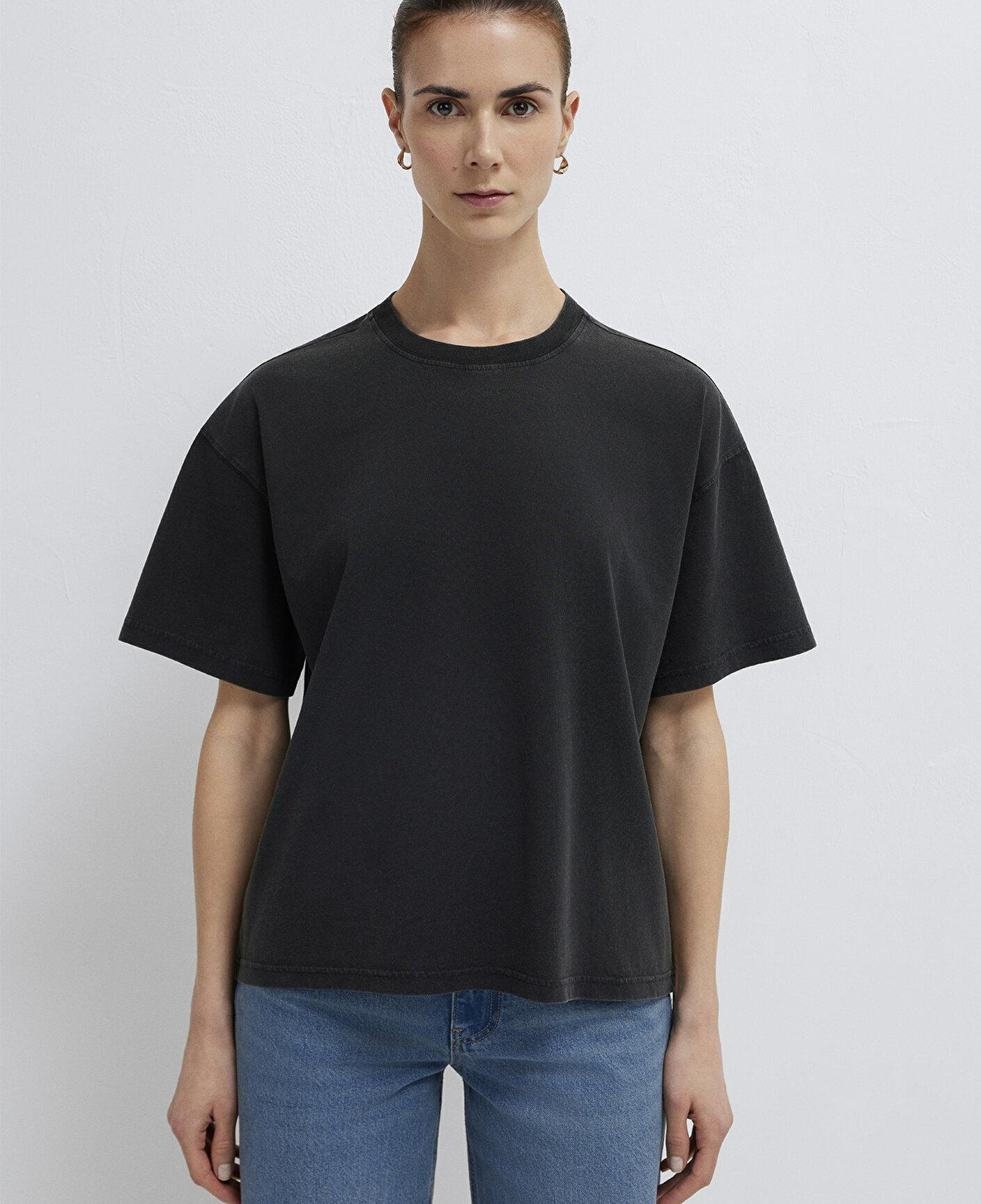 Mavi Antrasit Basic Tişört Loose Fit / Bol Rahat Kesim 1614313-70087