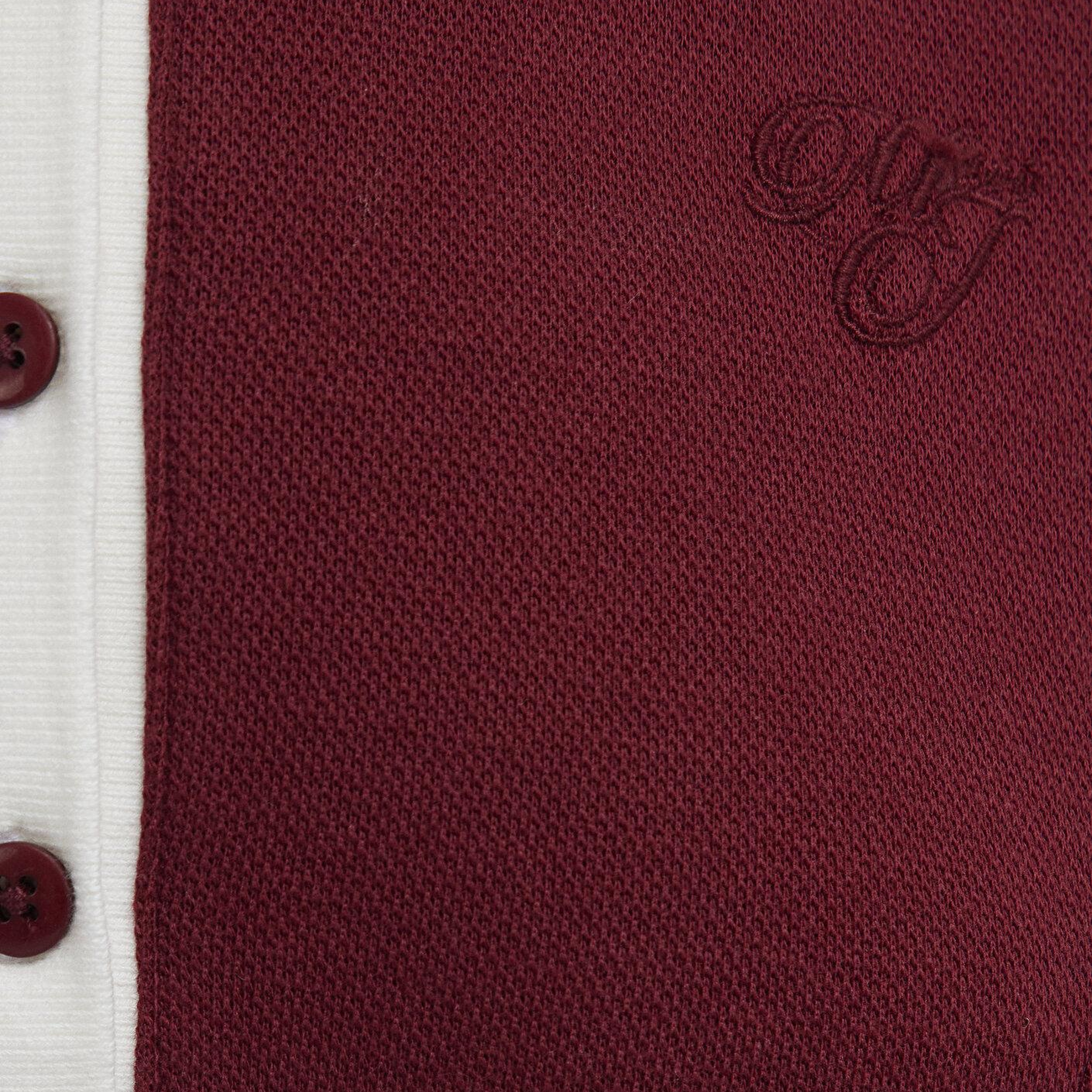 Mavi Polo Yaka Nakış Detaylı Bordo Mini Elbise 1310903-85633