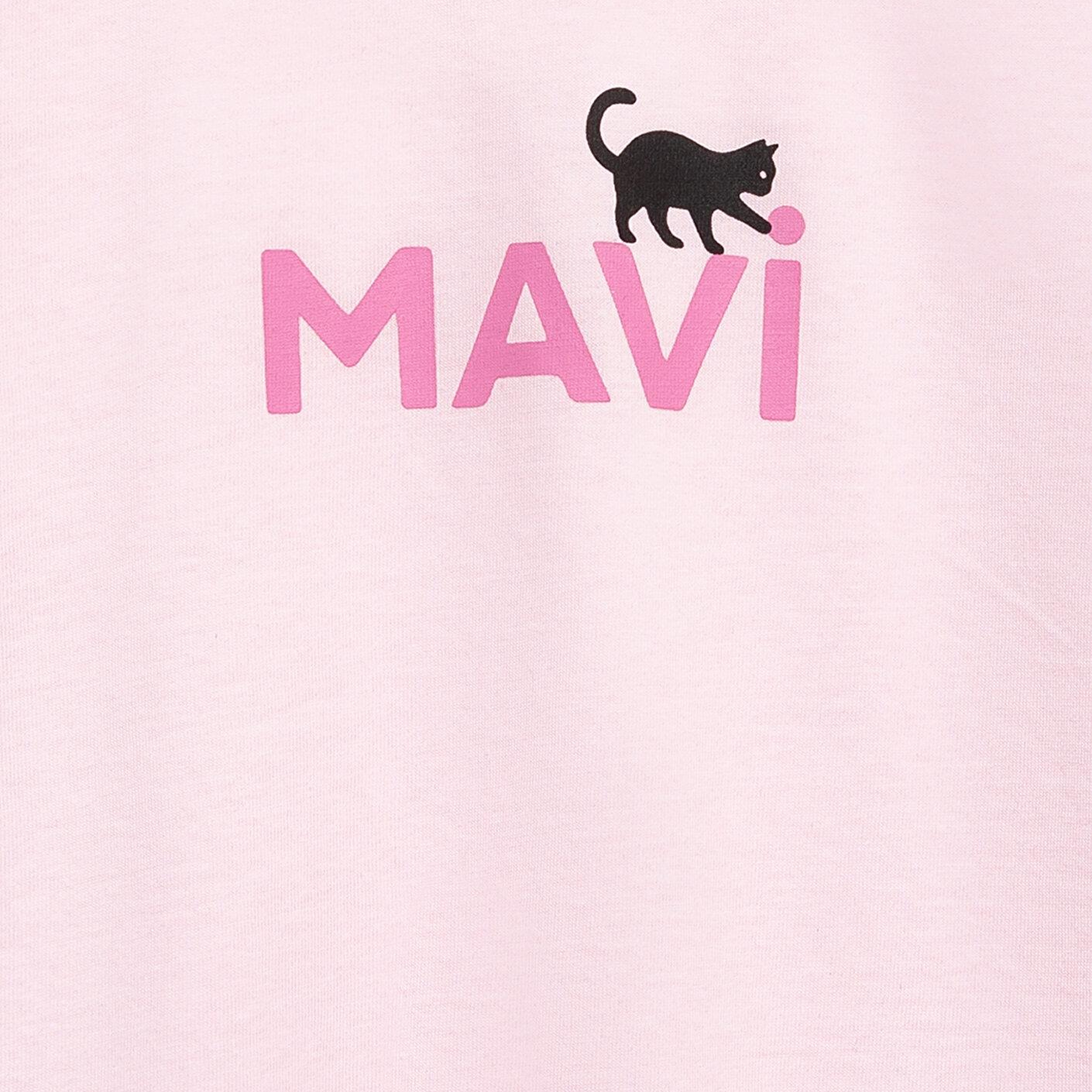 Mavi Mavi Baskılı Pembe Tişört Loose Fit / Bol Rahat Kesim 7610475-90773