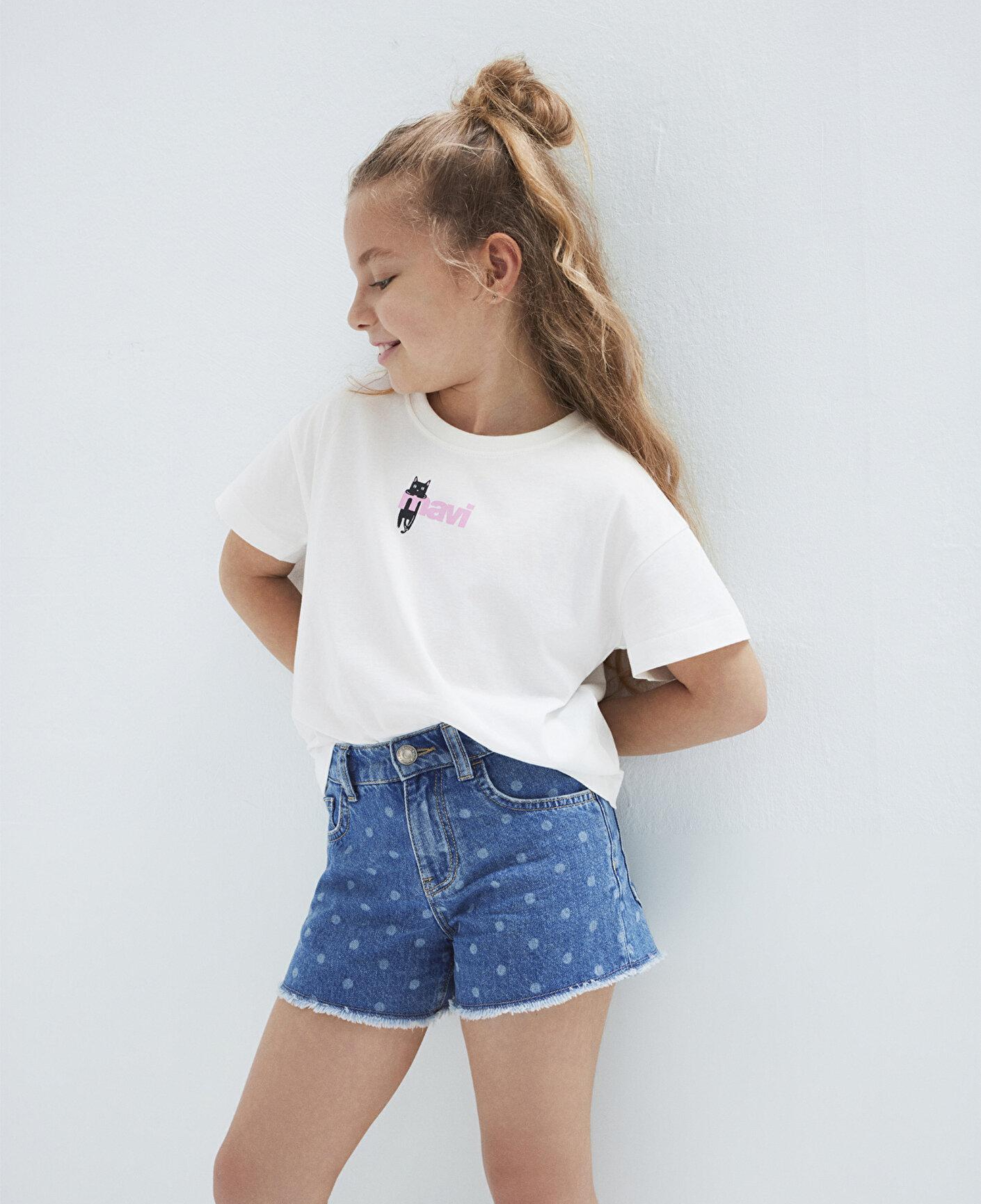 Mavi Mavi Baskılı Ekru Tişört Loose Fit / Bol Rahat Kesim 7610473-70057