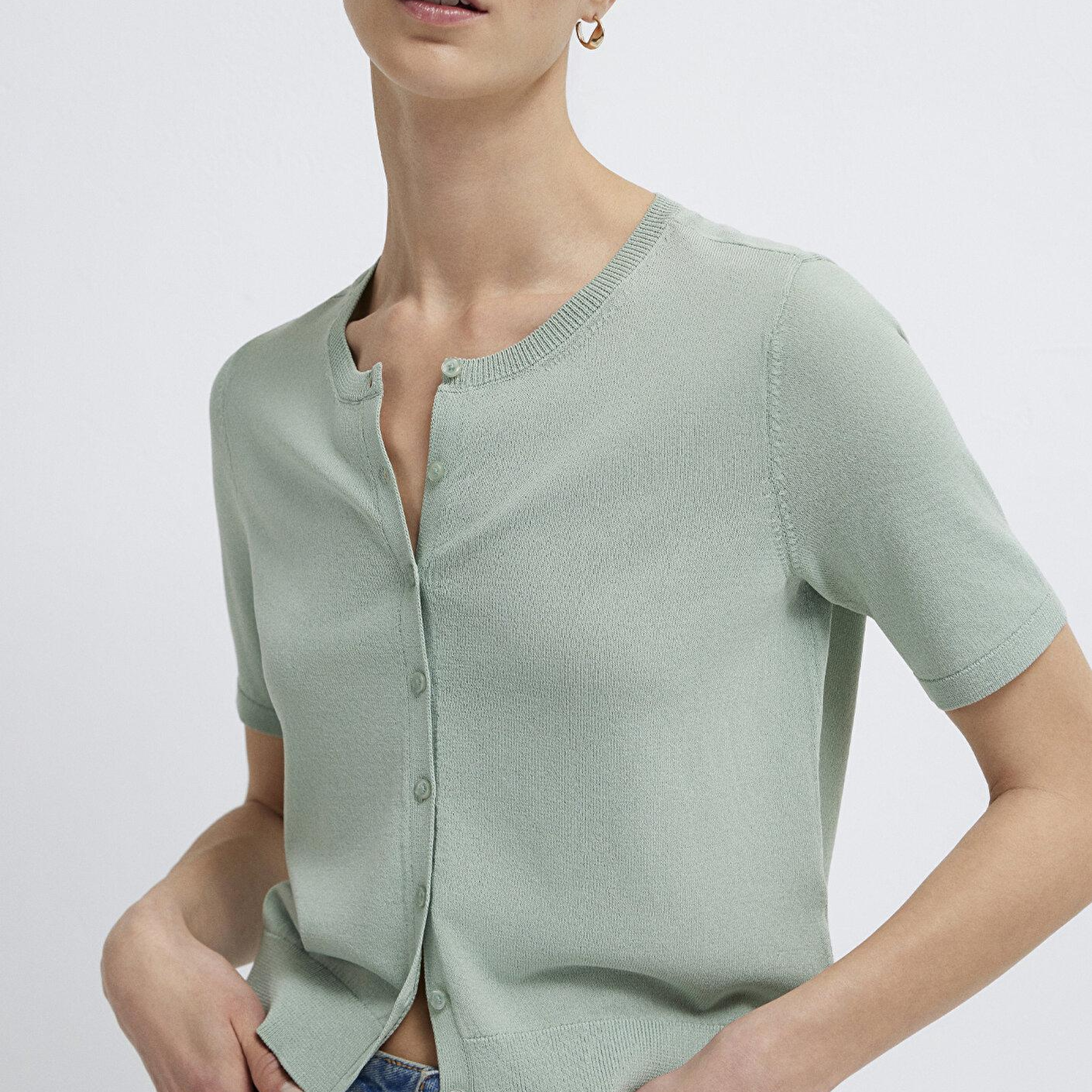 Mavi Yeşil Hırka Slim Fit / Dar Kesim 1710891-71455