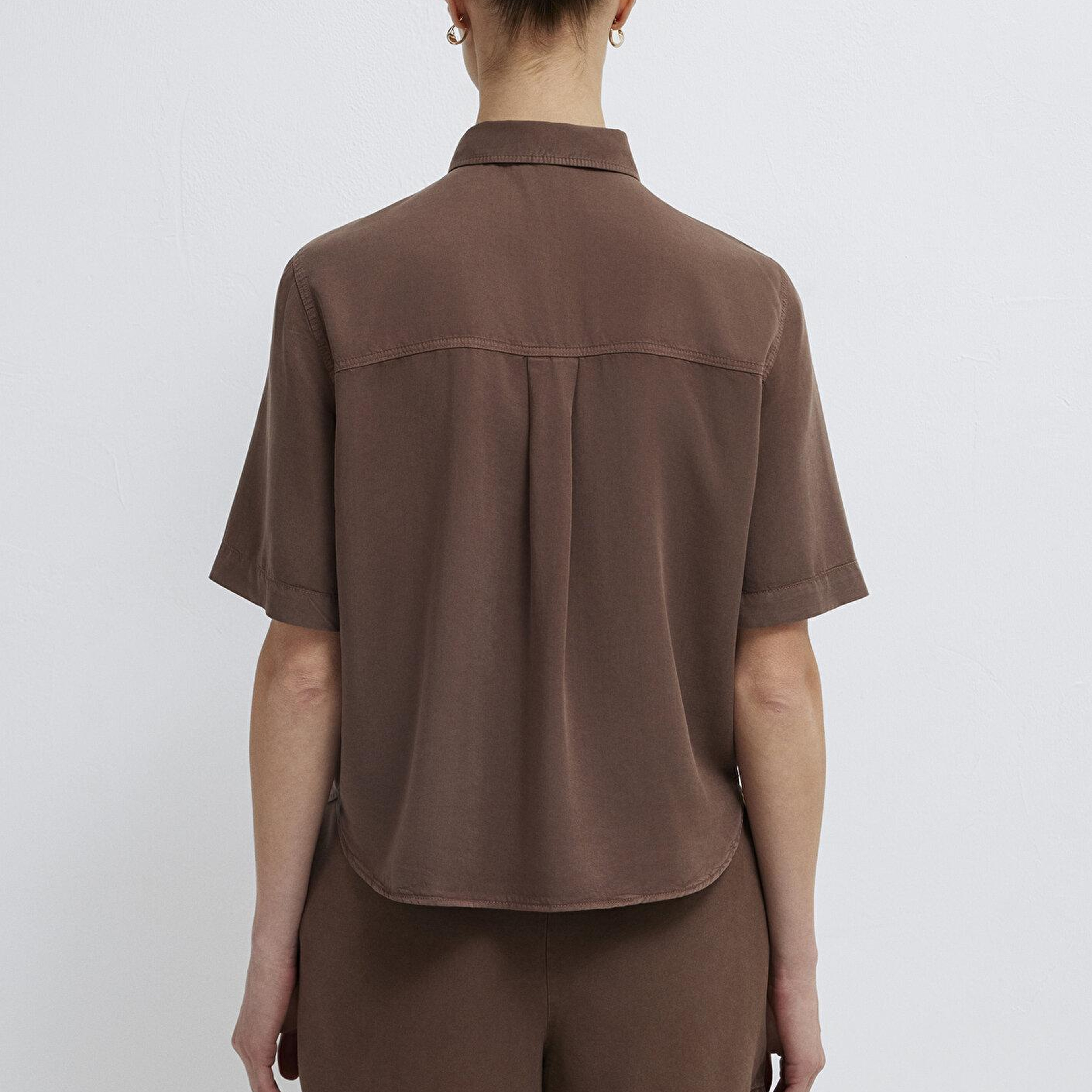 Mavi Kahverengi Gömlek Loose Fit / Bol Rahat Kesim 1211458-87537