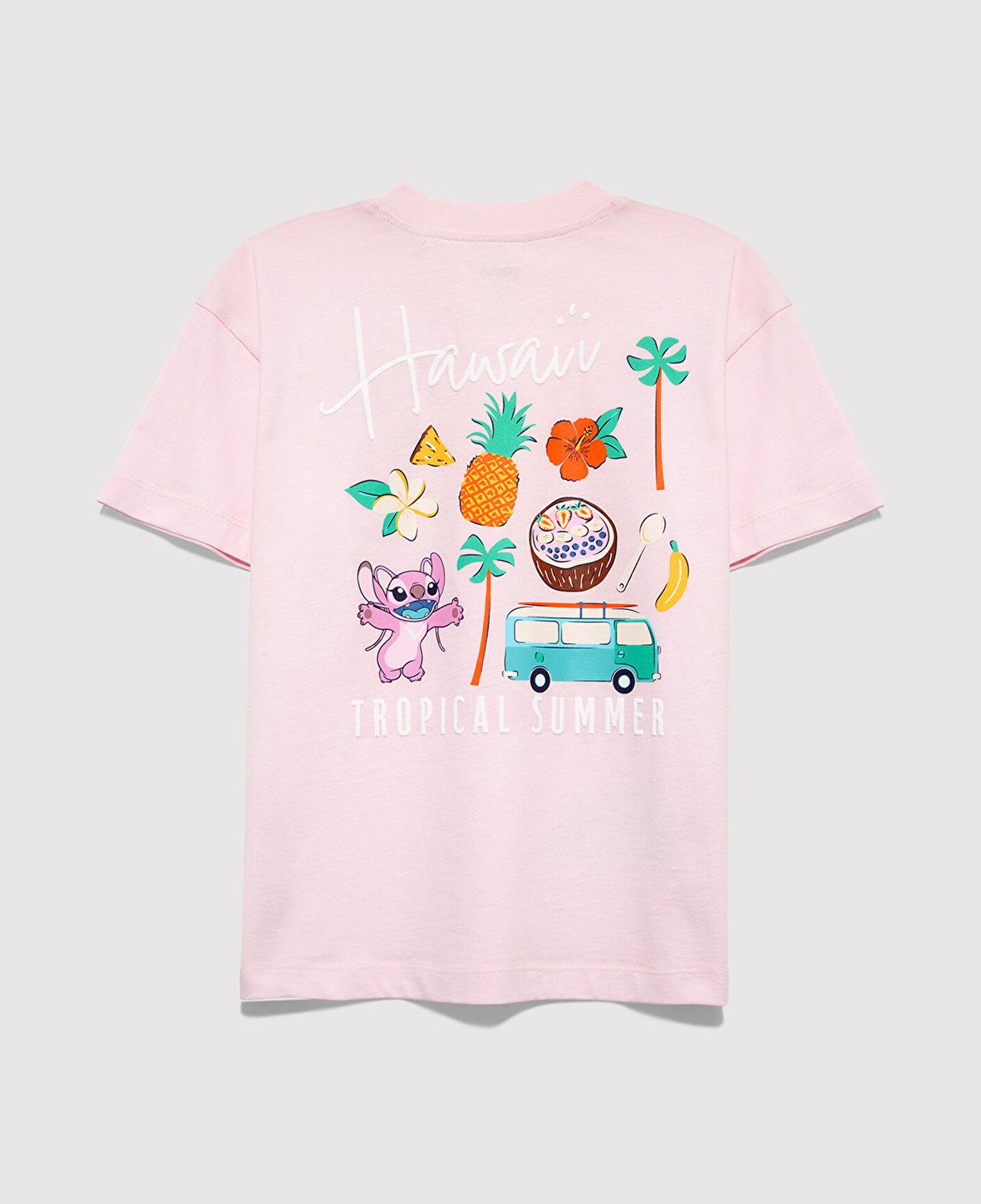 Mavi Lilo&Stitch Baskılı Pembe Tişört Loose Fit / Bol Rahat Kesim 7610448-90773