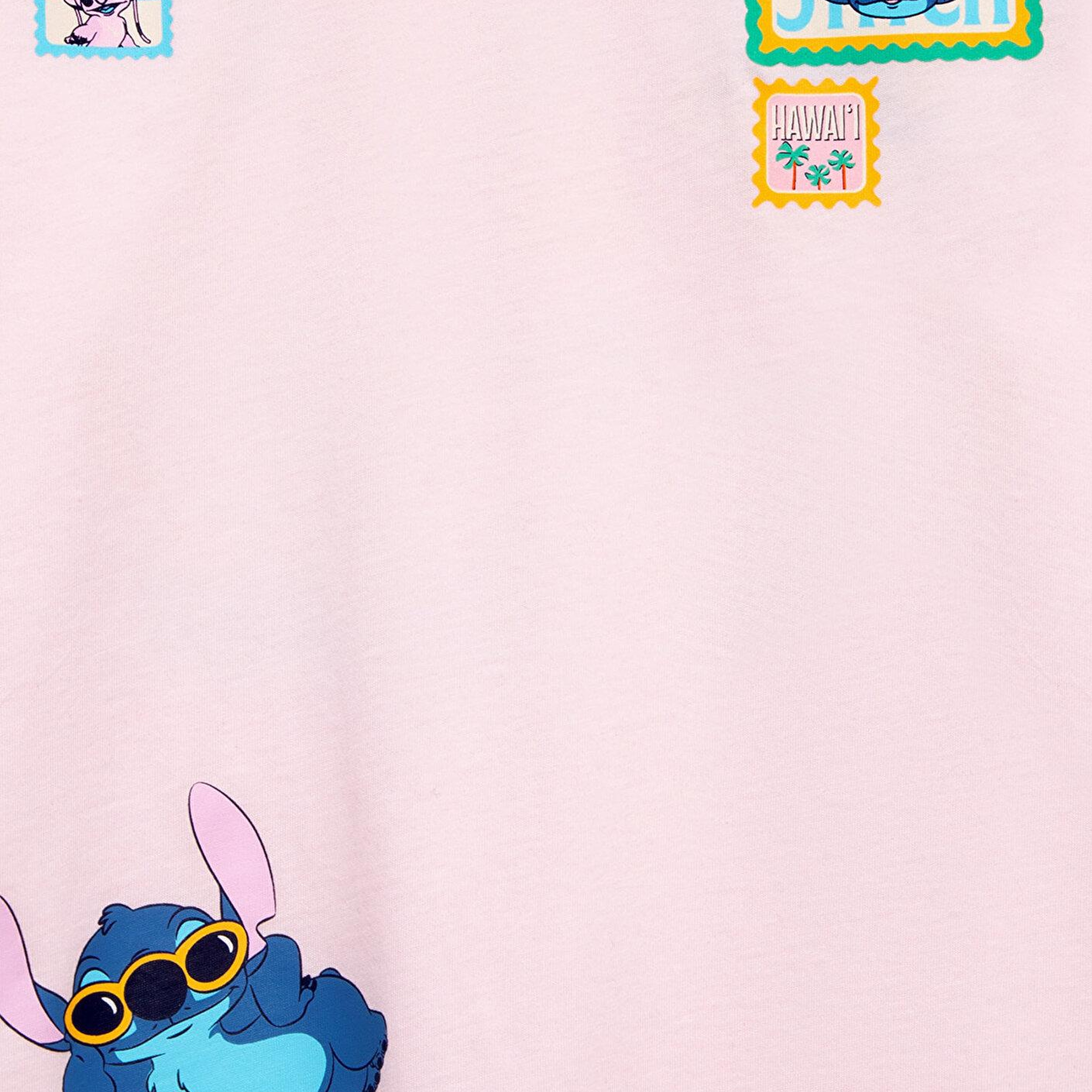 Mavi Lilo&amp;Stitch Baskılı Pembe Tişört Loose Fit / Bol Rahat Kesim 7610448-90773
