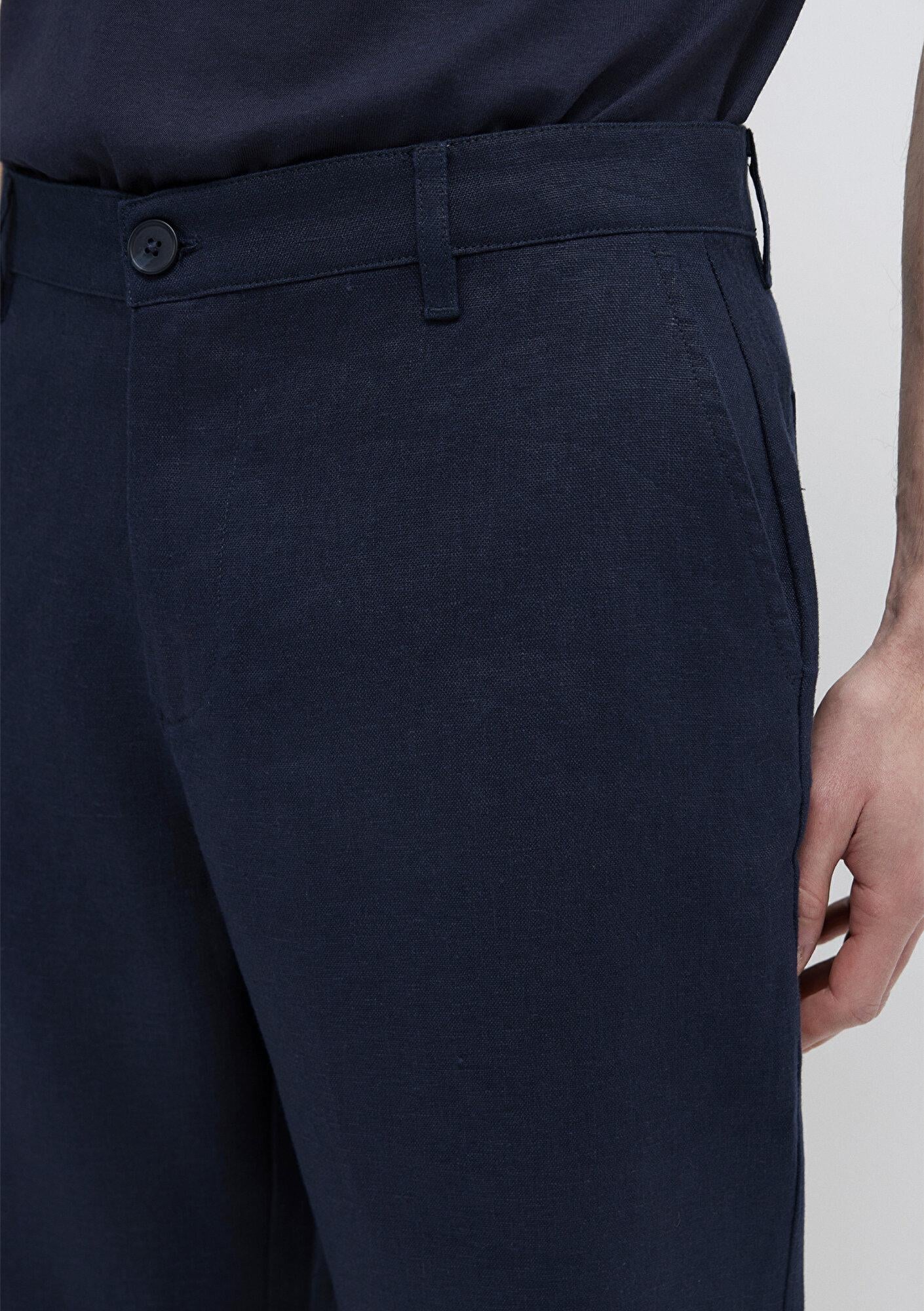 Mavi Lacivert Keten Pantolon 0010595-86623