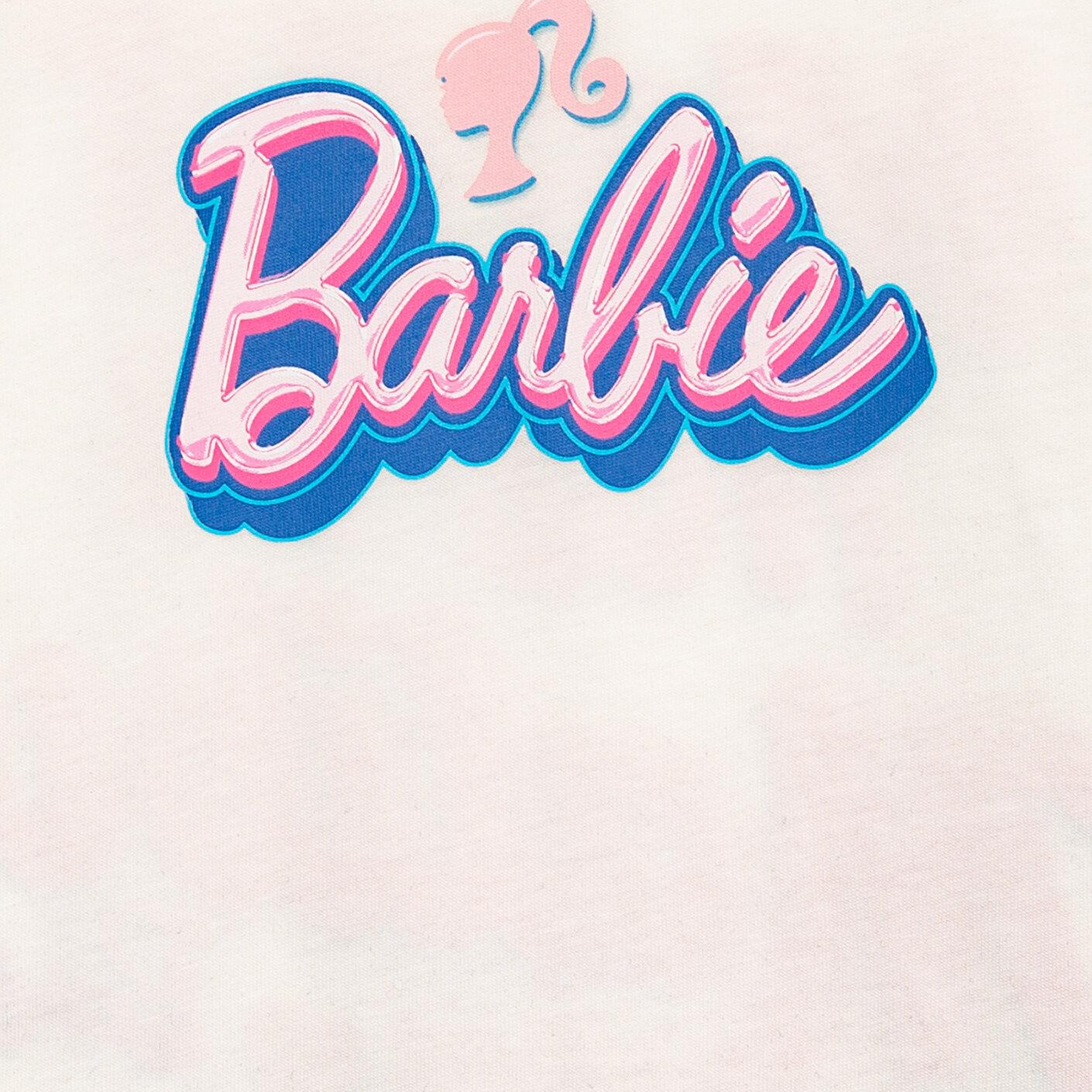Mavi Barbie Baskılı Ekru Tişört Loose Fit / Bol Rahat Kesim 7610453-70057